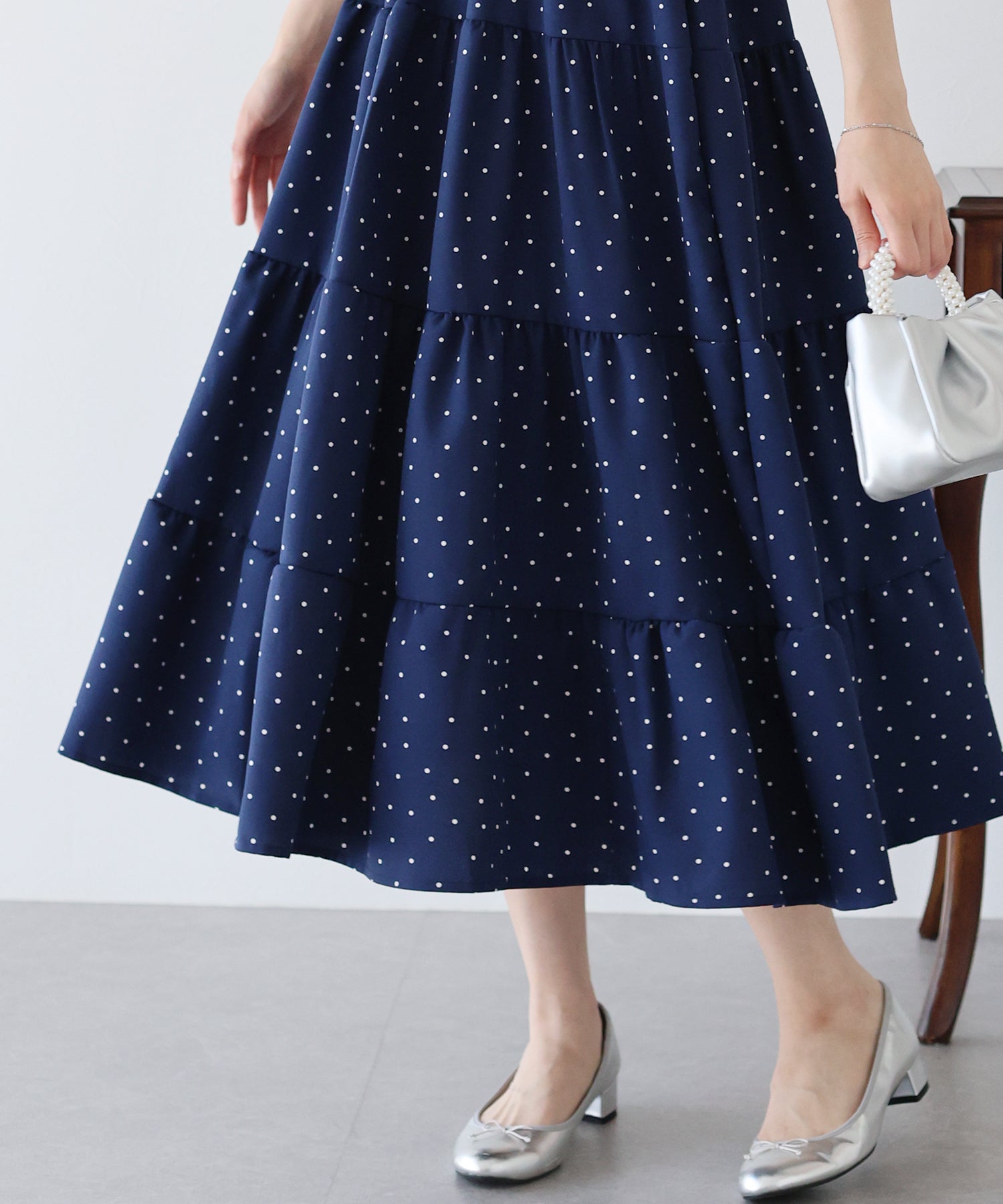 【SALE】フレアスリーブティアードワンピース