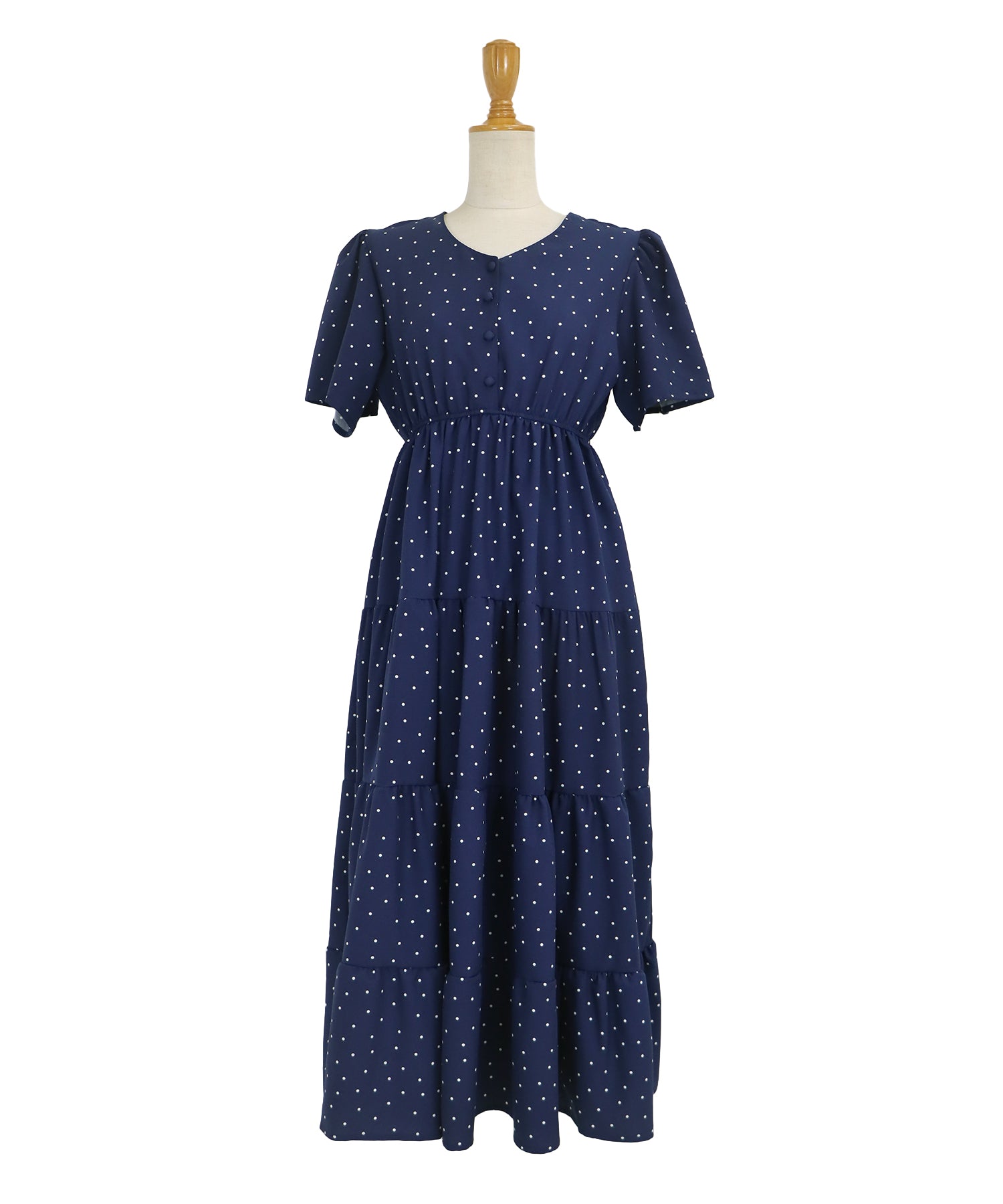 【SALE】フレアスリーブティアードワンピース