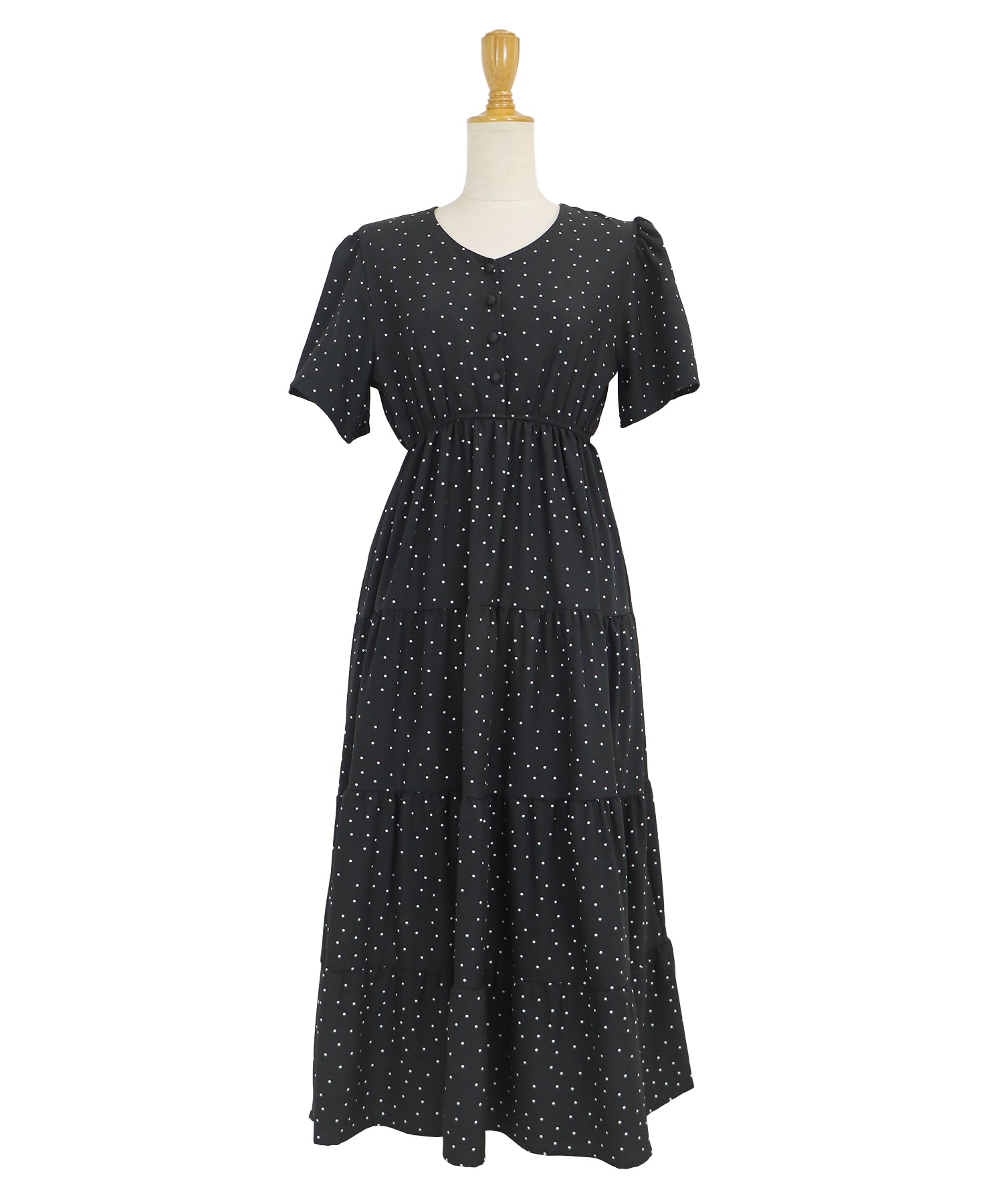 【SALE】フレアスリーブティアードワンピース