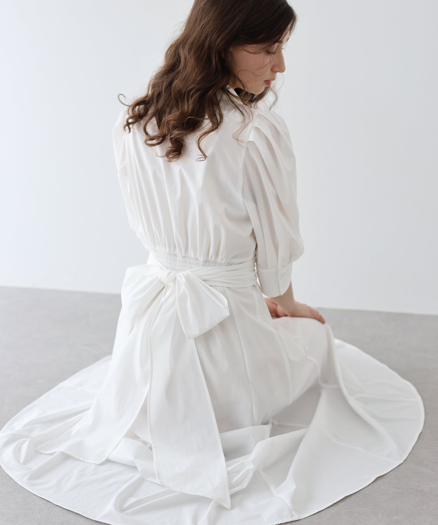 【SALE】リボンシャツワンピース