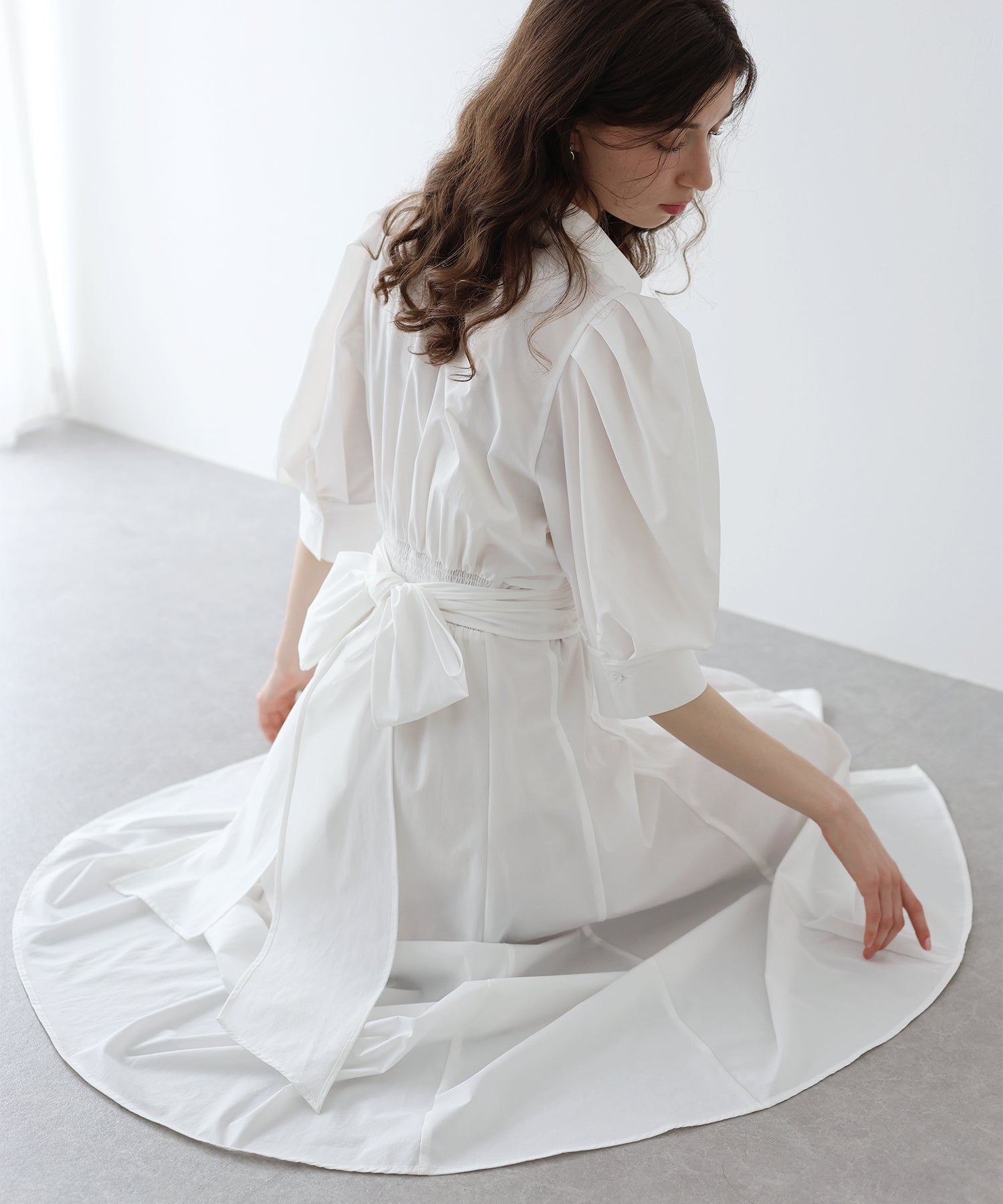 【SALE】リボンシャツワンピース