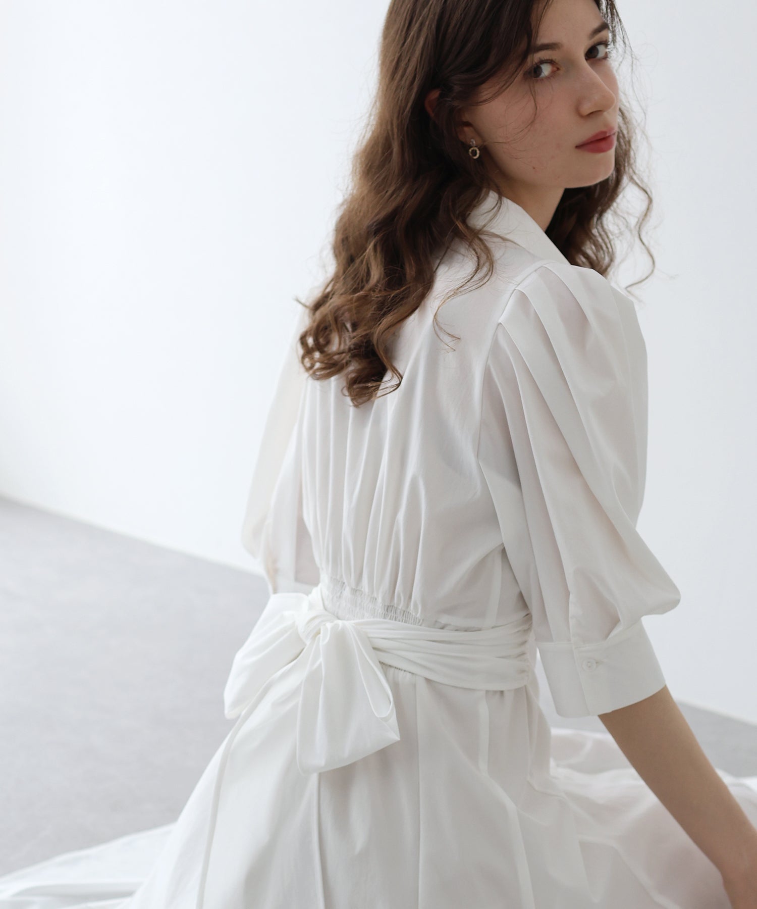 【SALE】リボンシャツワンピース