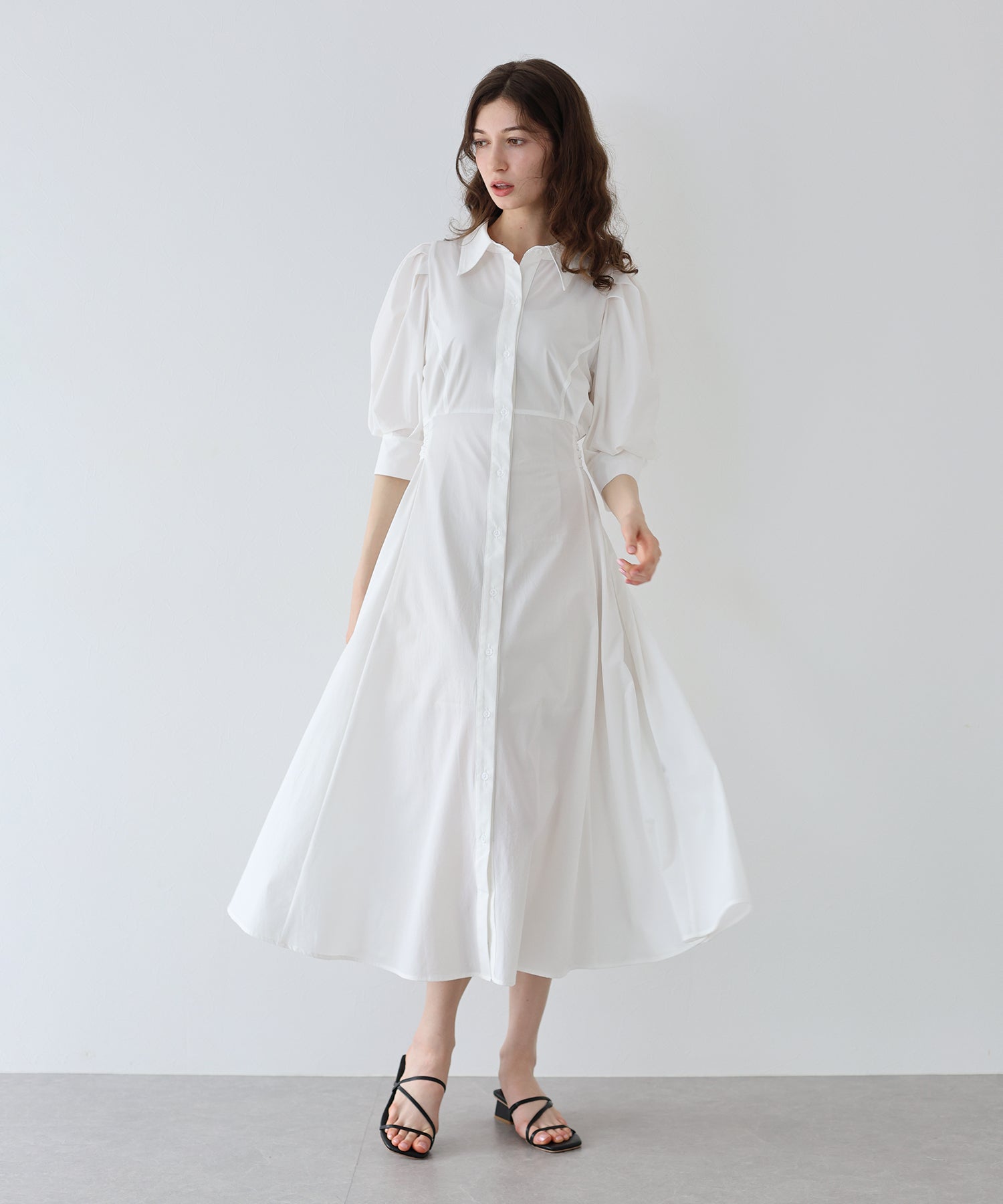 【SALE】リボンシャツワンピース