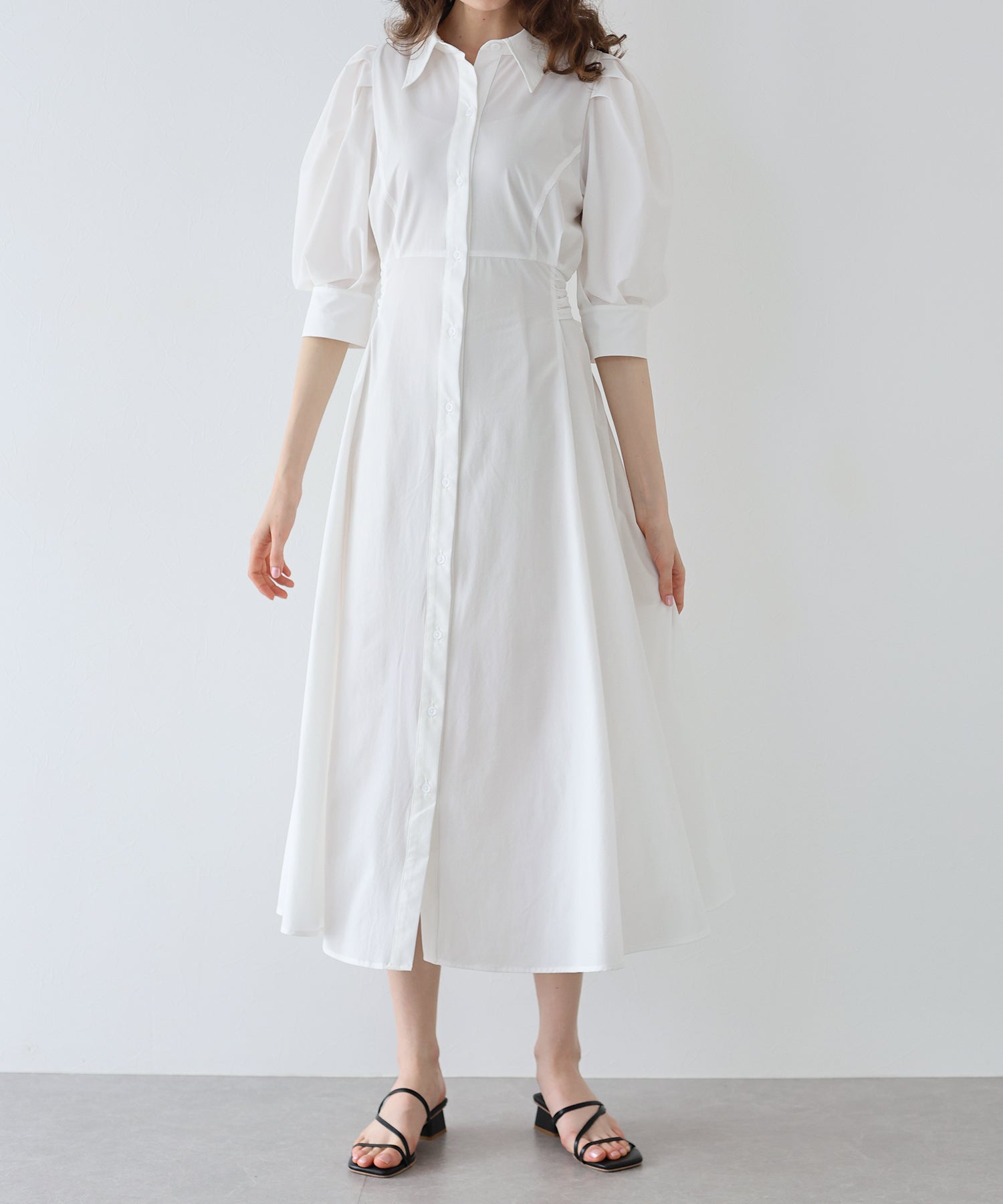 【SALE】リボンシャツワンピース