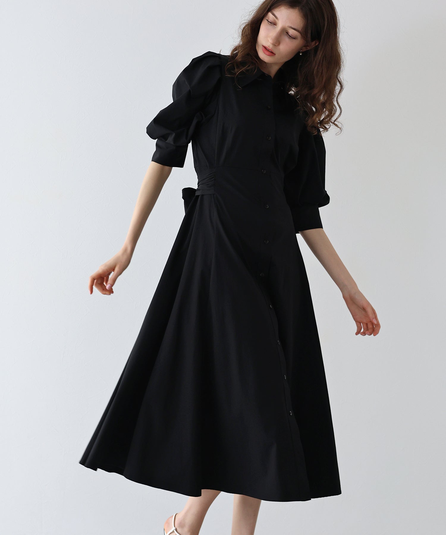 【SALE】リボンシャツワンピース