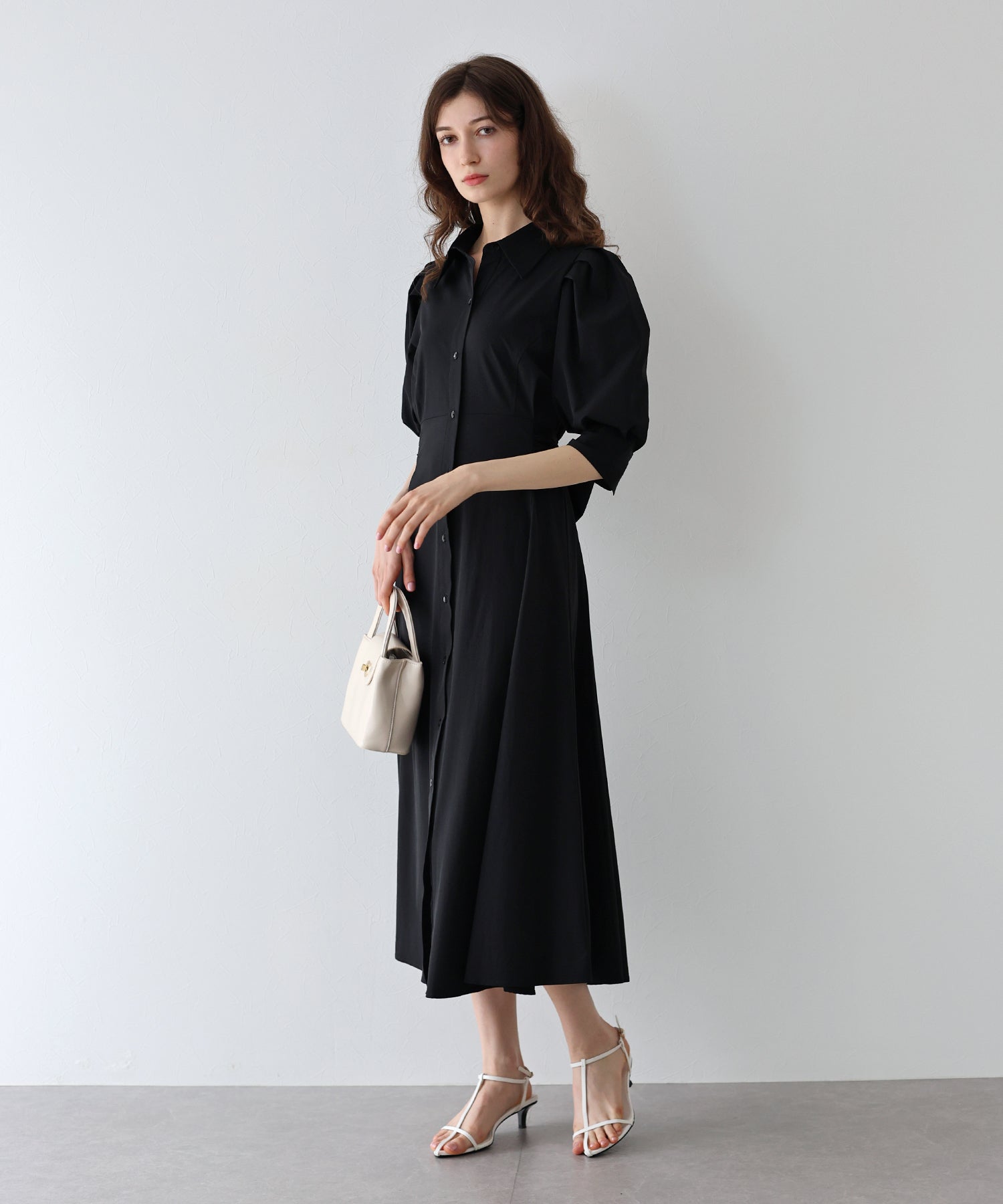 【SALE】リボンシャツワンピース