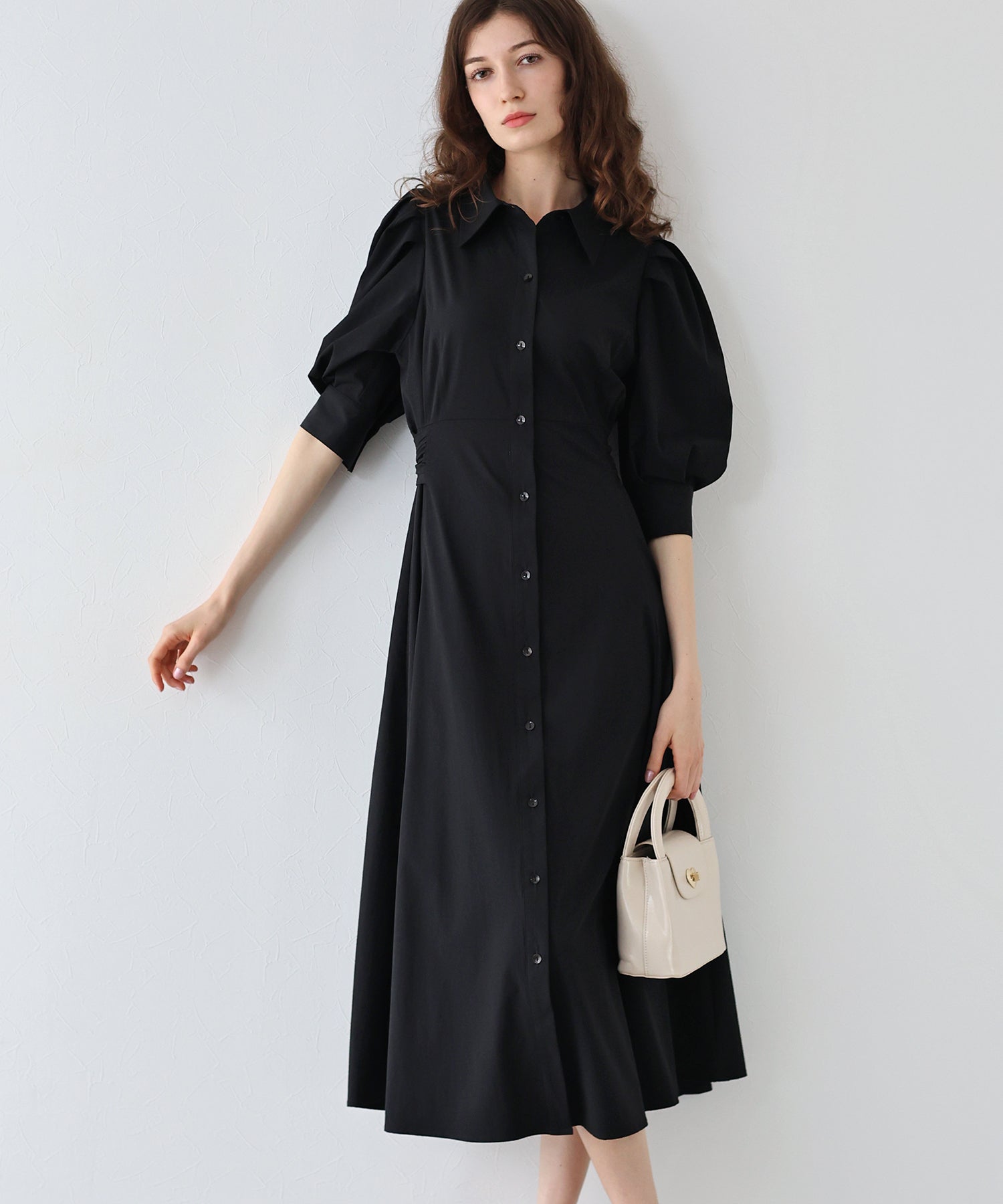 【SALE】リボンシャツワンピース