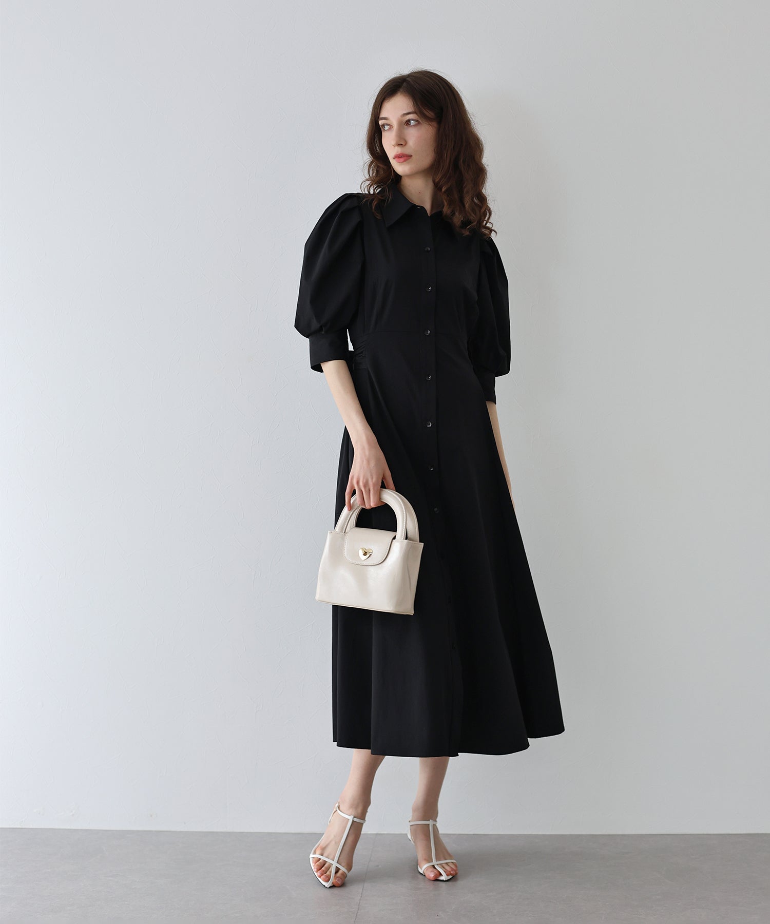 【SALE】リボンシャツワンピース