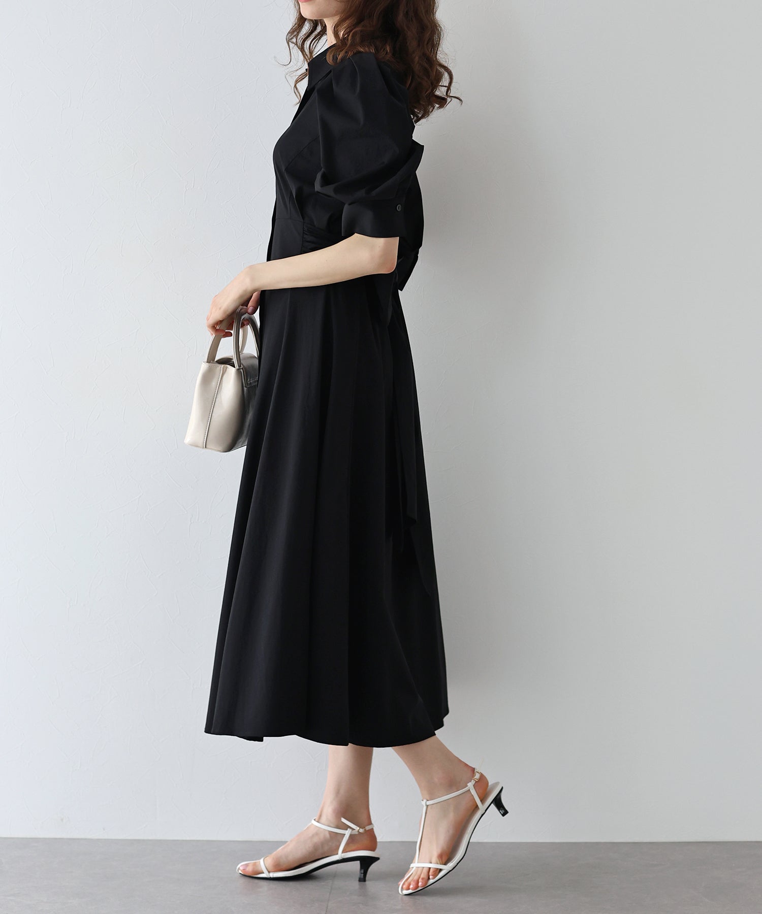 【SALE】リボンシャツワンピース