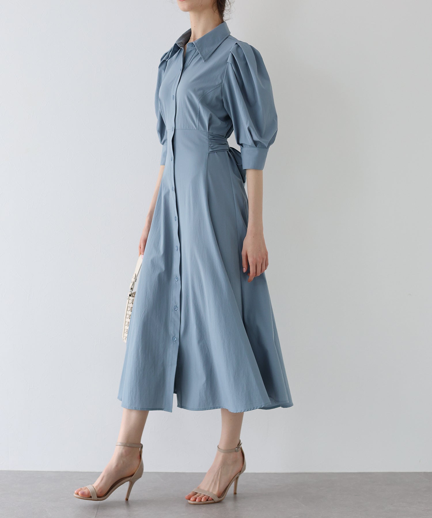 【SALE】リボンシャツワンピース