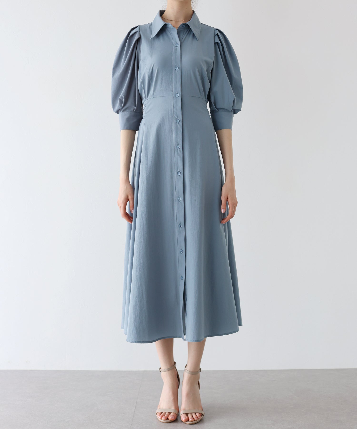 【SALE】リボンシャツワンピース