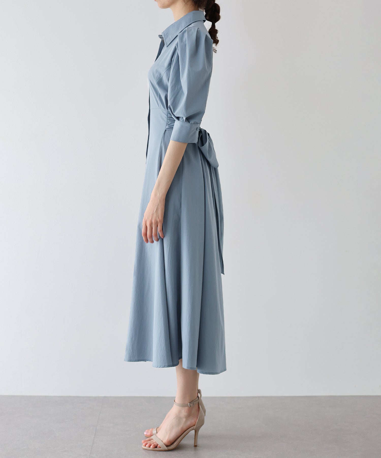 【SALE】リボンシャツワンピース