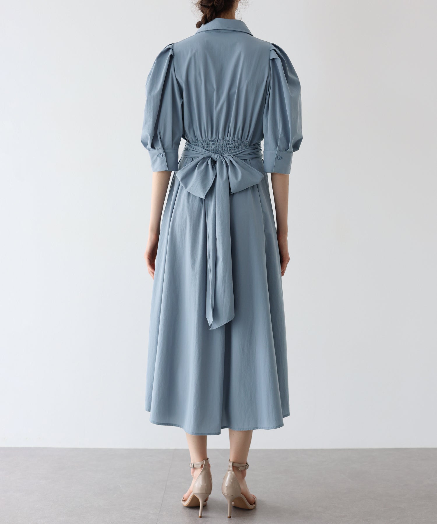 【SALE】リボンシャツワンピース