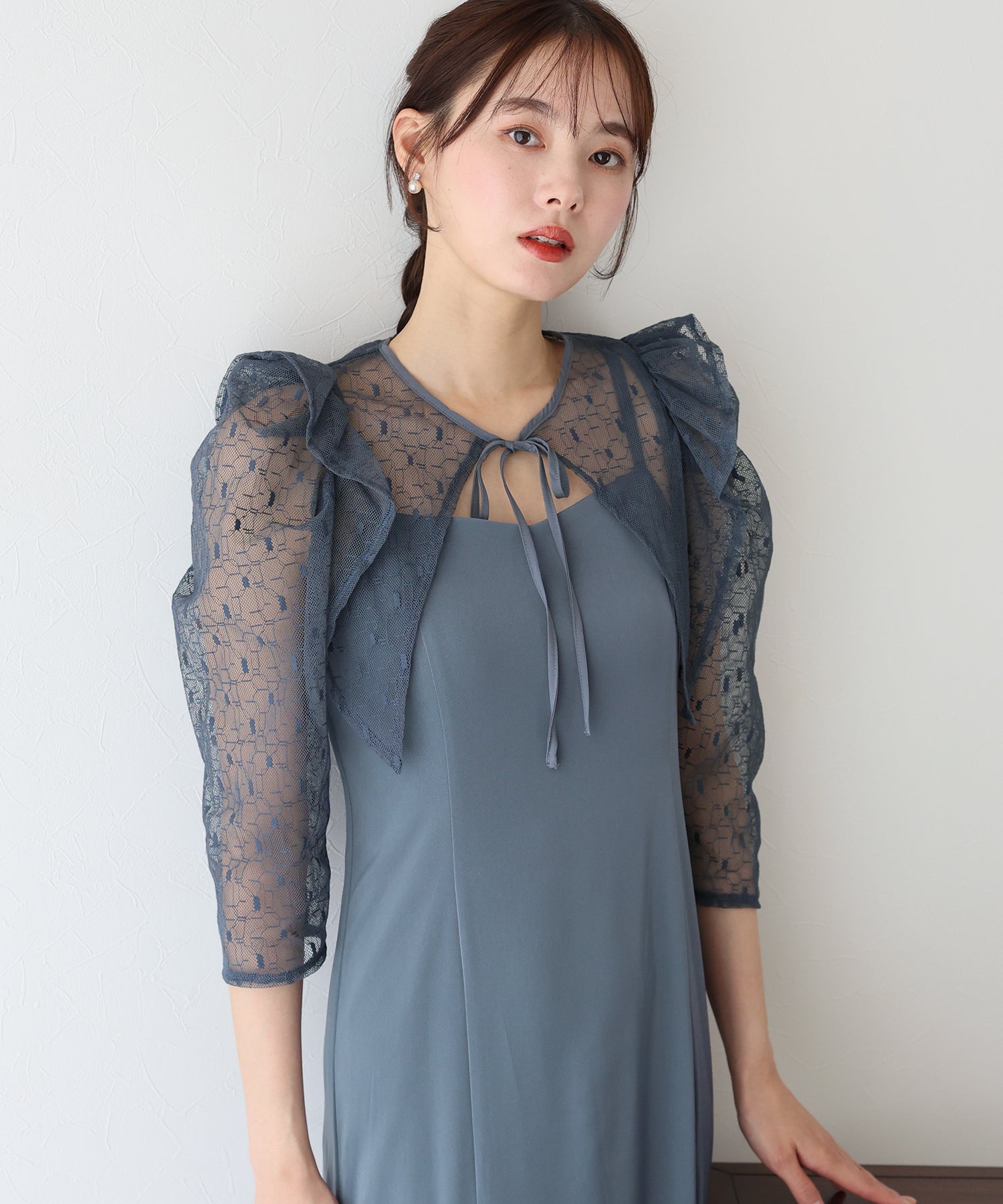 【TIME SALE】フリルレースボレロ×マーメイドワンピースドレス