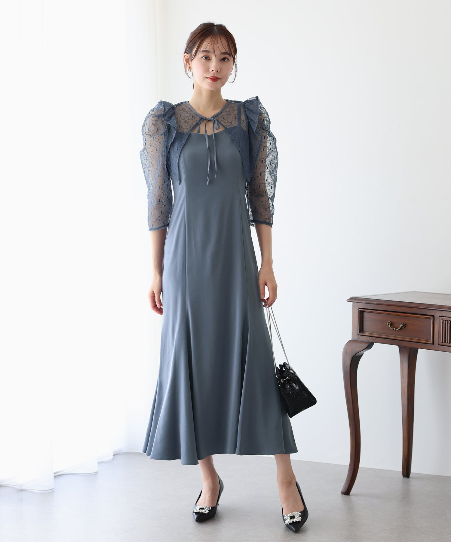 【TIME SALE】フリルレースボレロ×マーメイドワンピースドレス