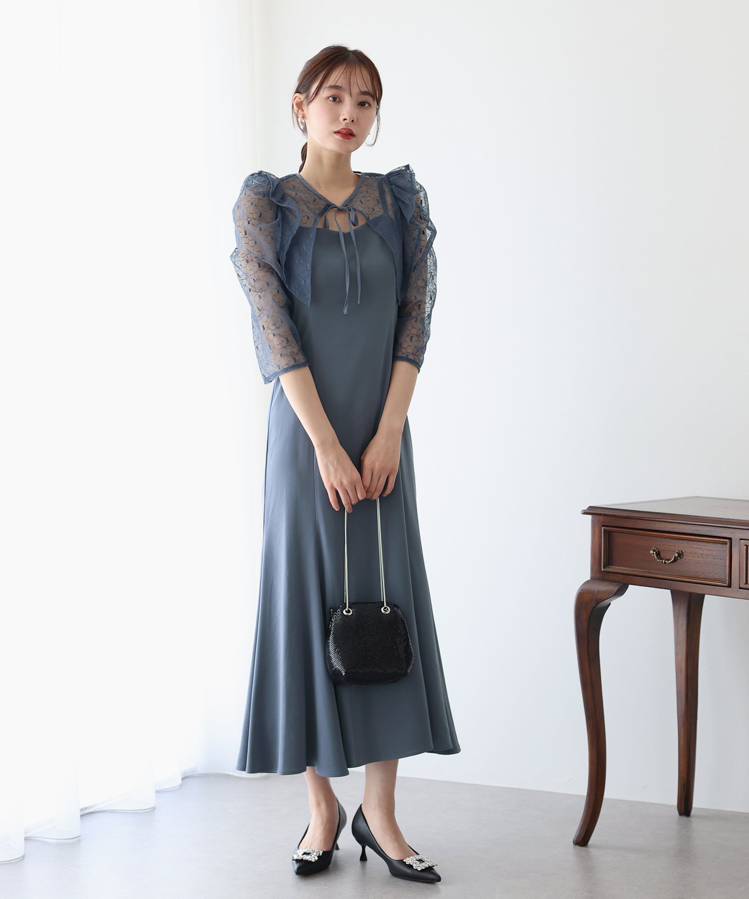 【TIME SALE】フリルレースボレロ×マーメイドワンピースドレス