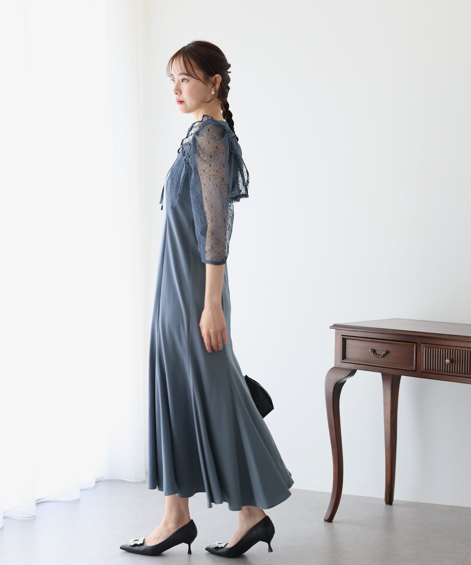 【TIME SALE】フリルレースボレロ×マーメイドワンピースドレス