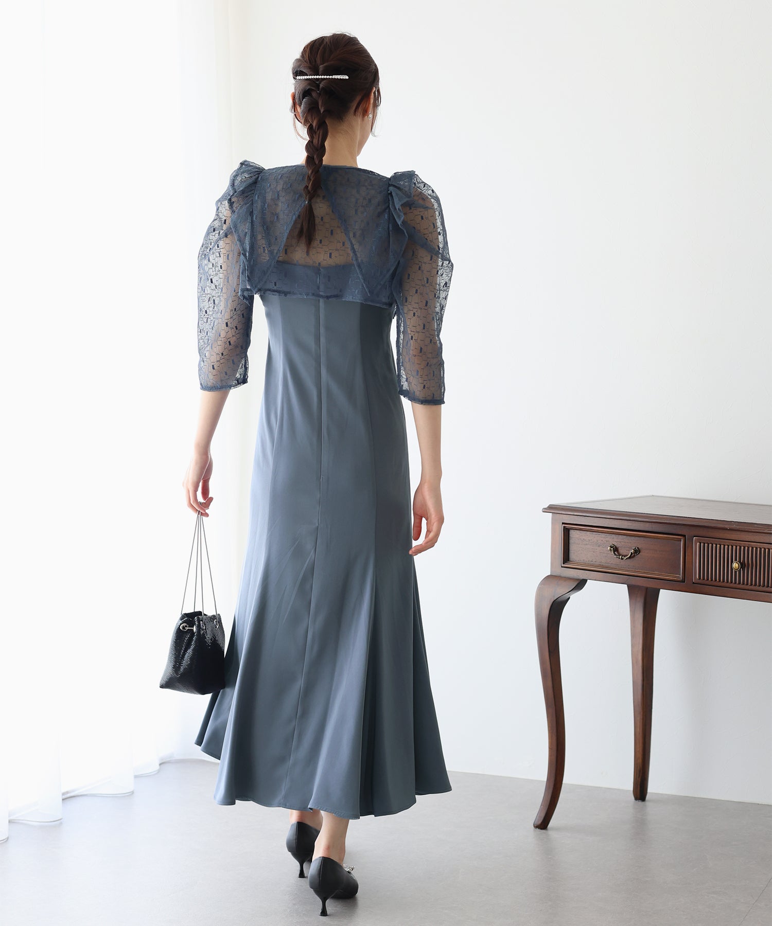 【TIME SALE】フリルレースボレロ×マーメイドワンピースドレス