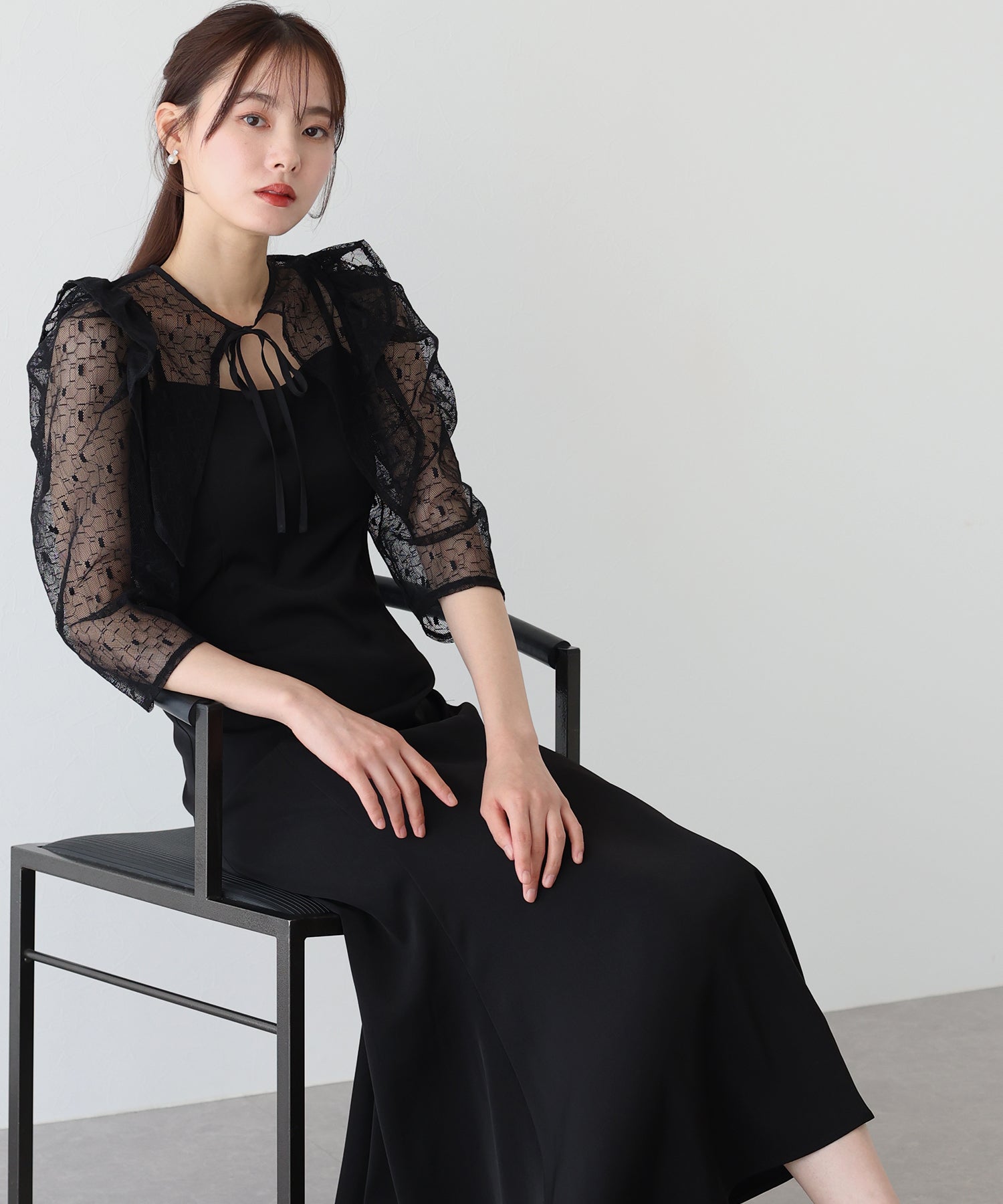 【TIME SALE】フリルレースボレロ×マーメイドワンピースドレス