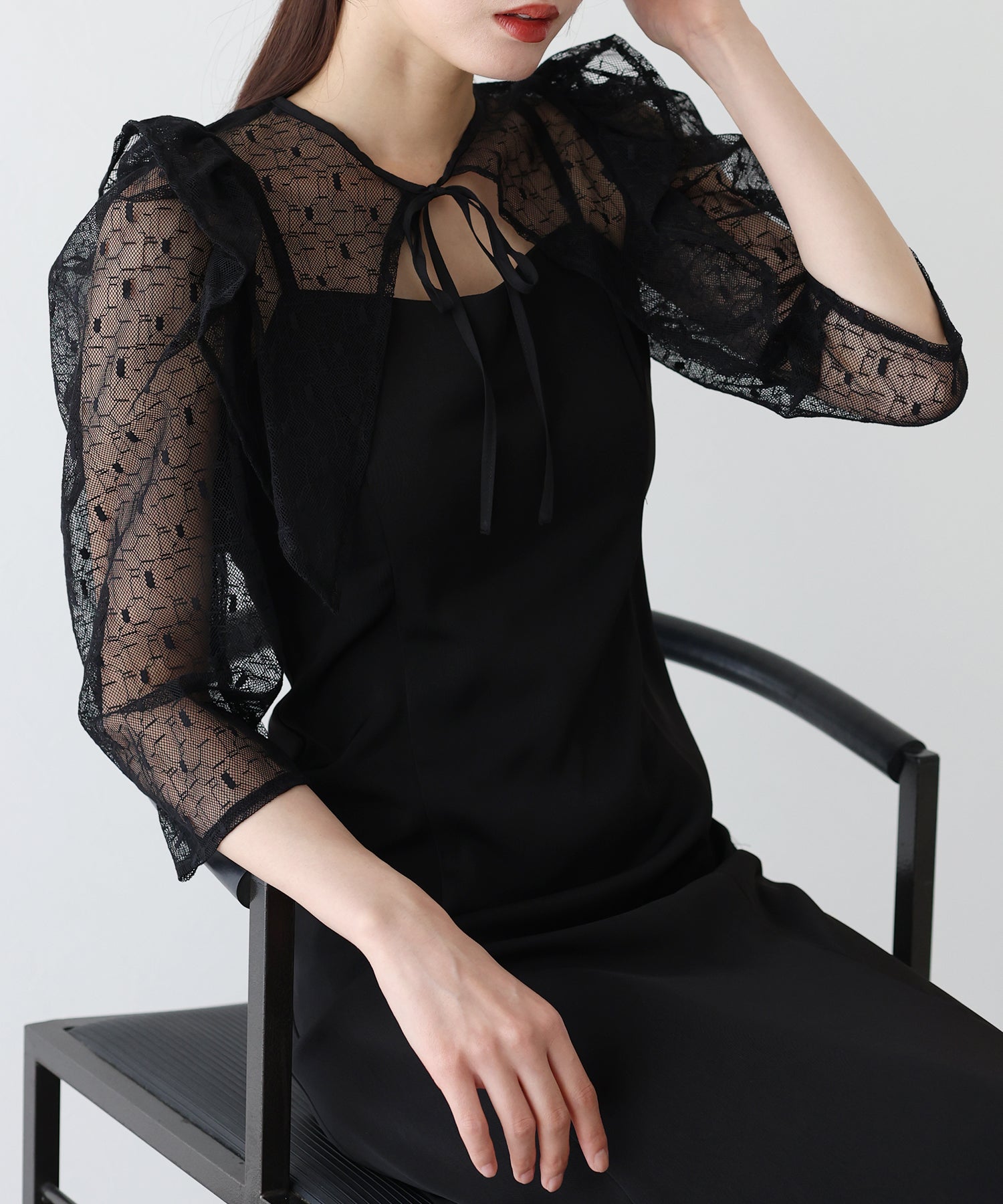 【TIME SALE】フリルレースボレロ×マーメイドワンピースドレス