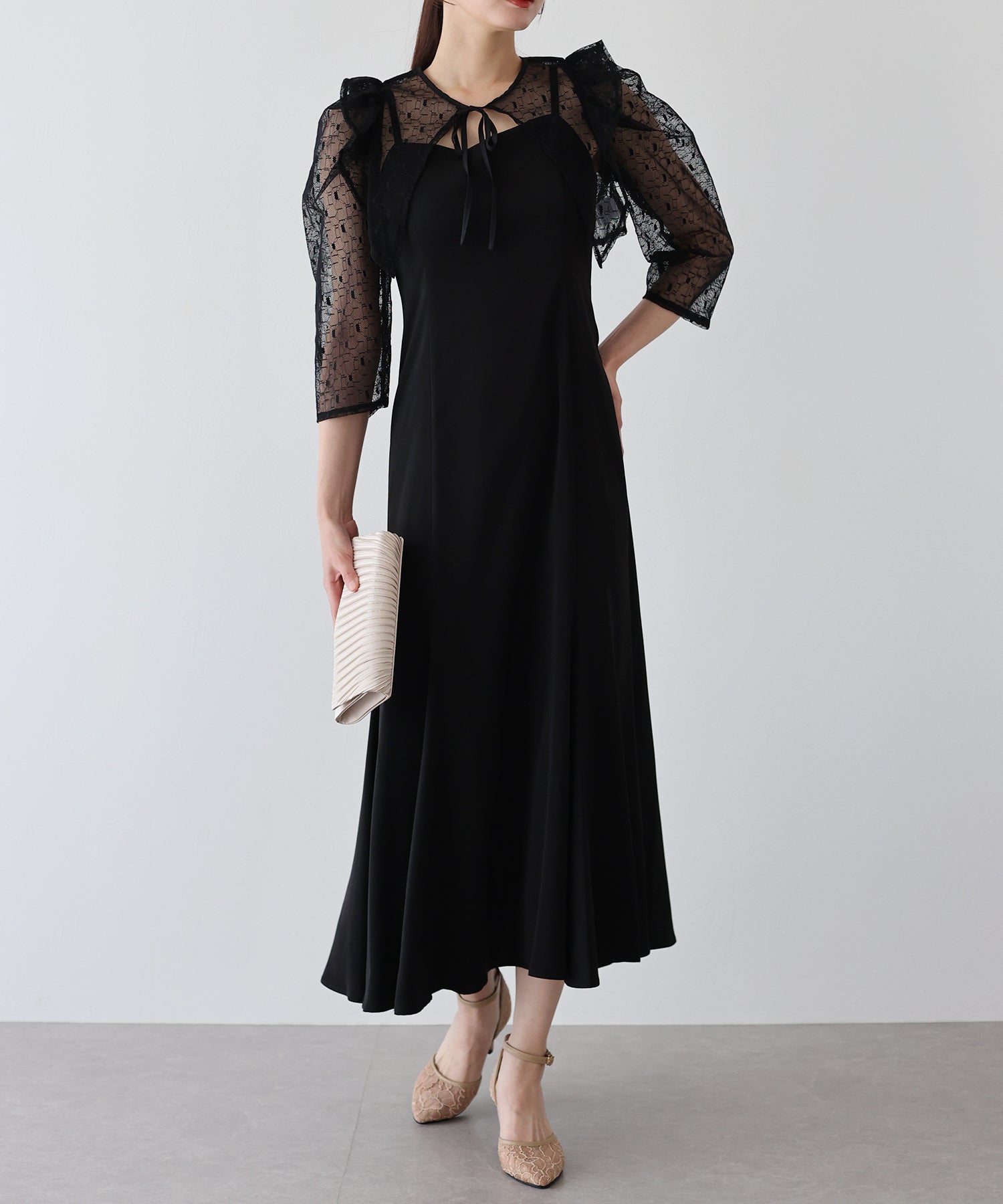 【TIME SALE】フリルレースボレロ×マーメイドワンピースドレス