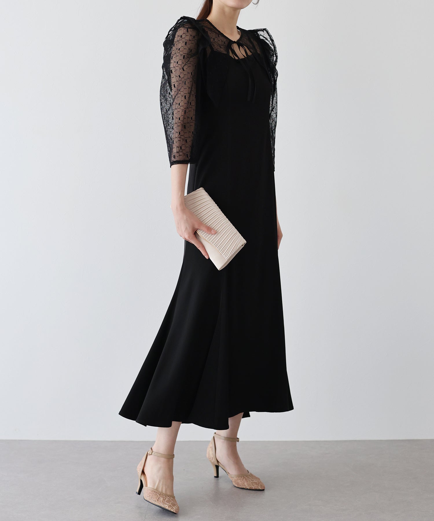 【TIME SALE】フリルレースボレロ×マーメイドワンピースドレス