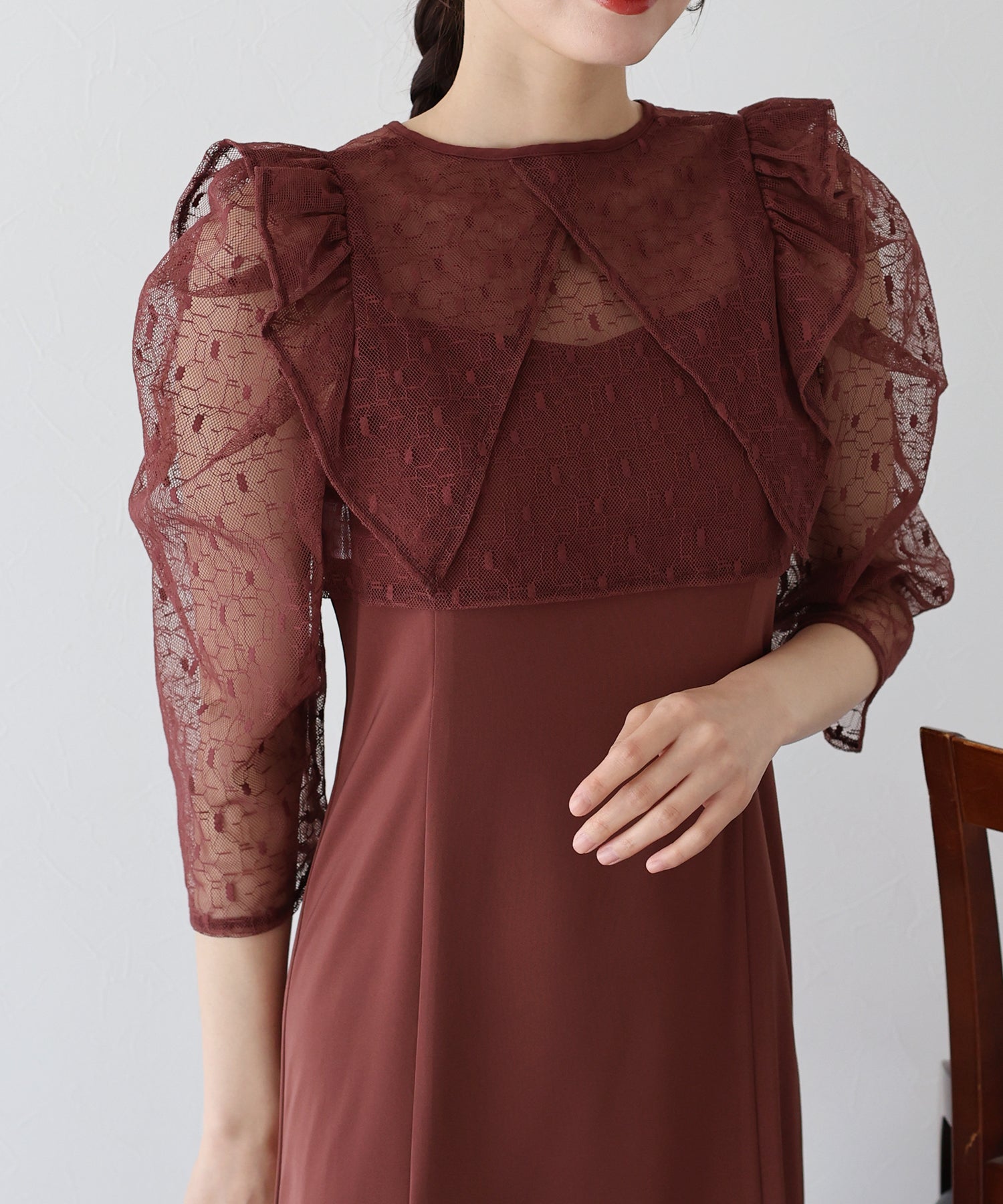 【TIME SALE】フリルレースボレロ×マーメイドワンピースドレス