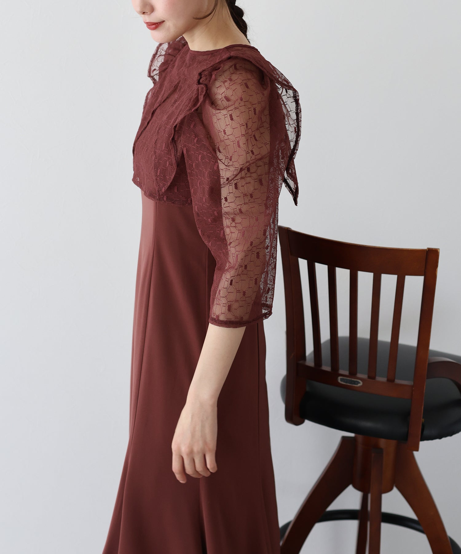 【TIME SALE】フリルレースボレロ×マーメイドワンピースドレス