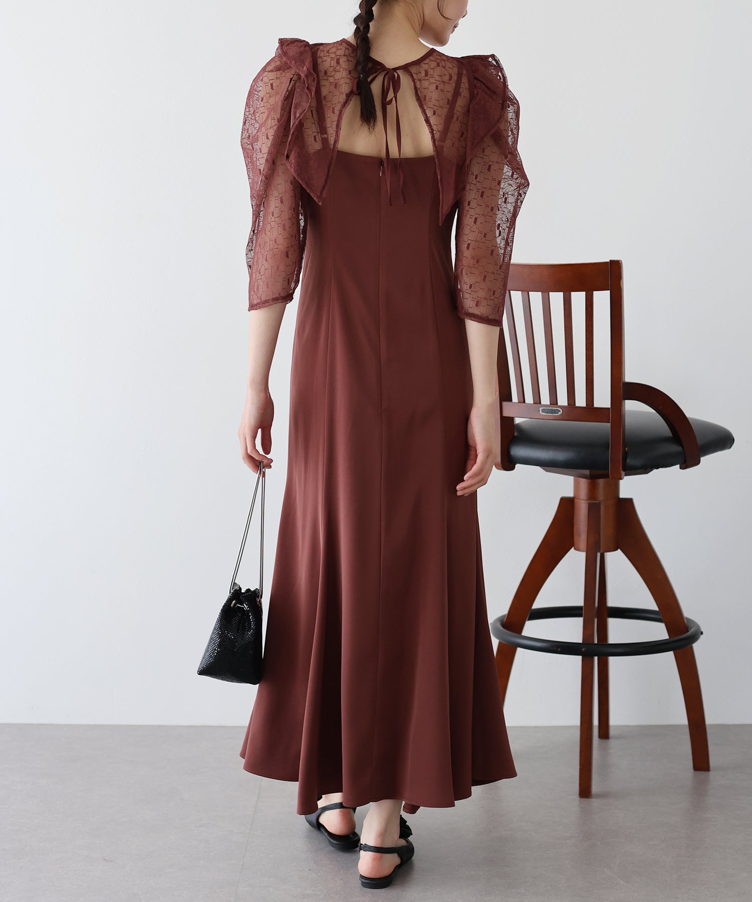 【TIME SALE】フリルレースボレロ×マーメイドワンピースドレス