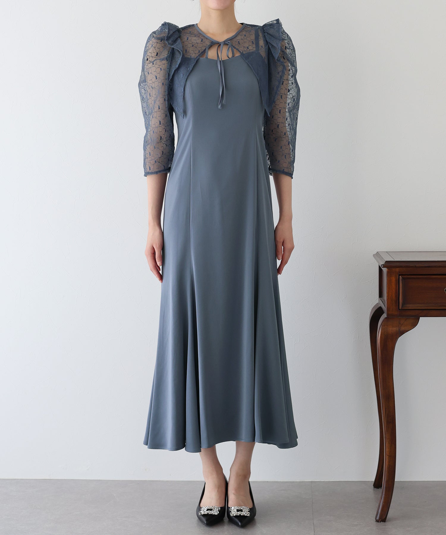 【TIME SALE】フリルレースボレロ×マーメイドワンピースドレス