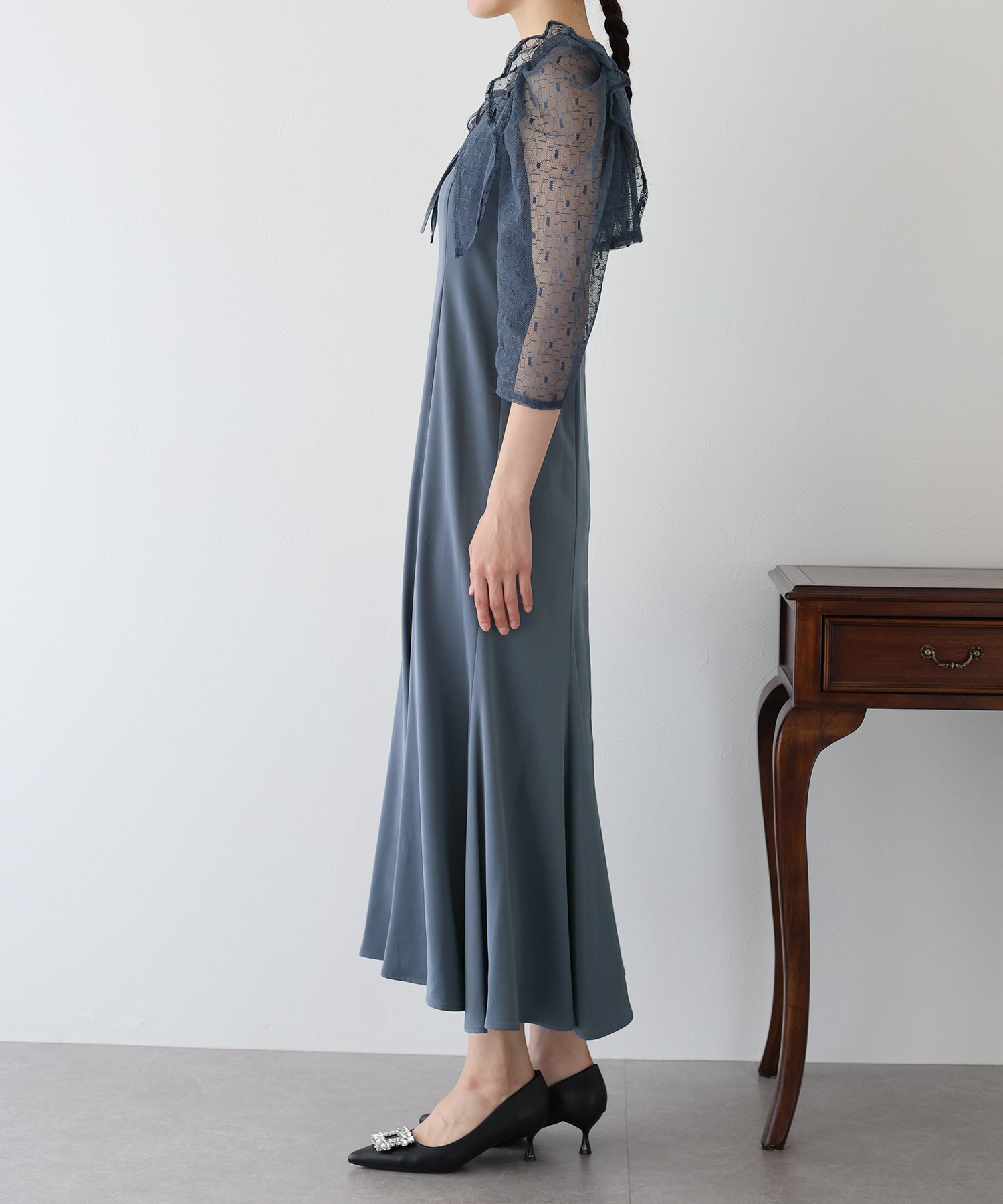 【TIME SALE】フリルレースボレロ×マーメイドワンピースドレス