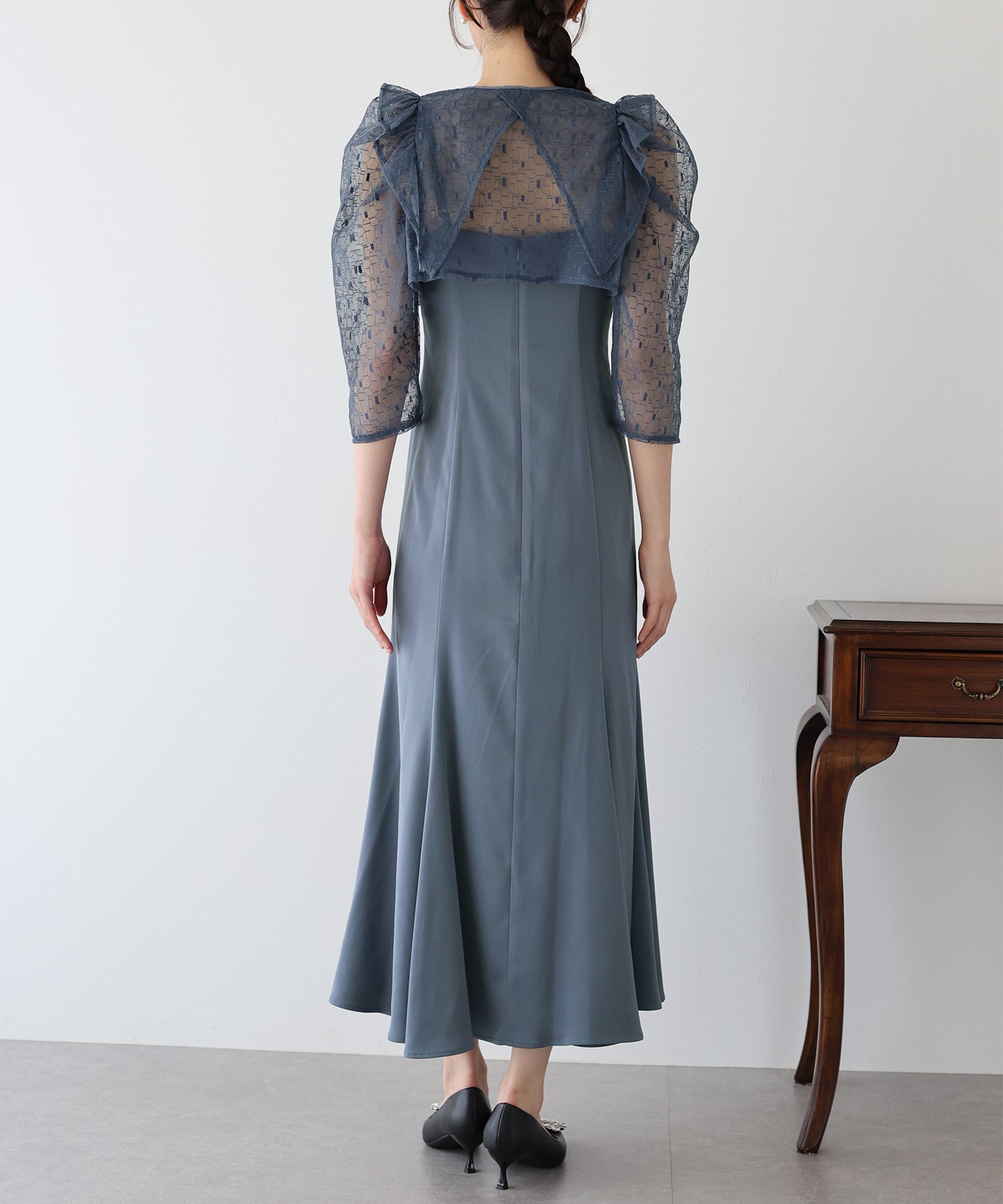 【TIME SALE】フリルレースボレロ×マーメイドワンピースドレス