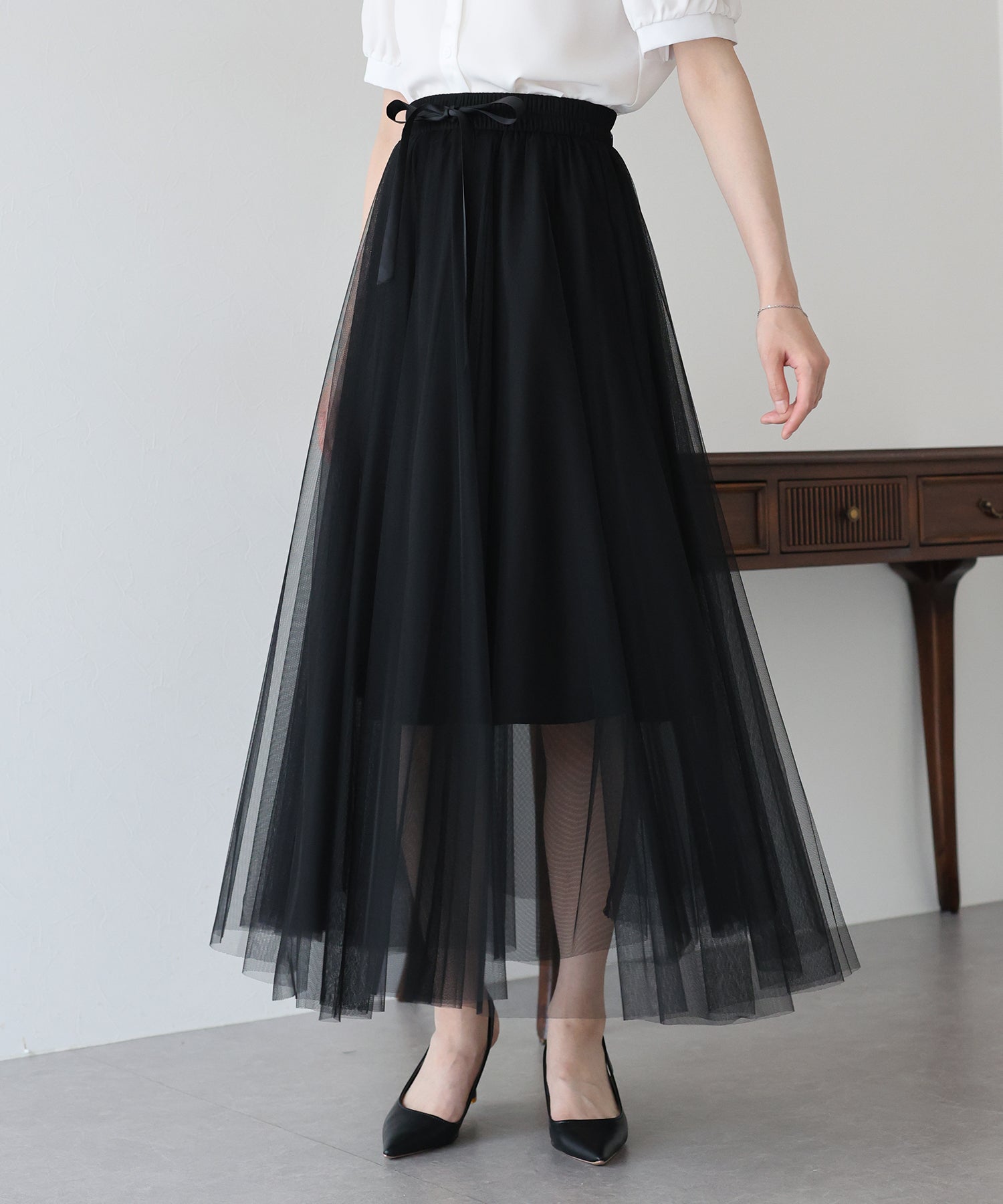 【SALE】グラデーションチュールスカート