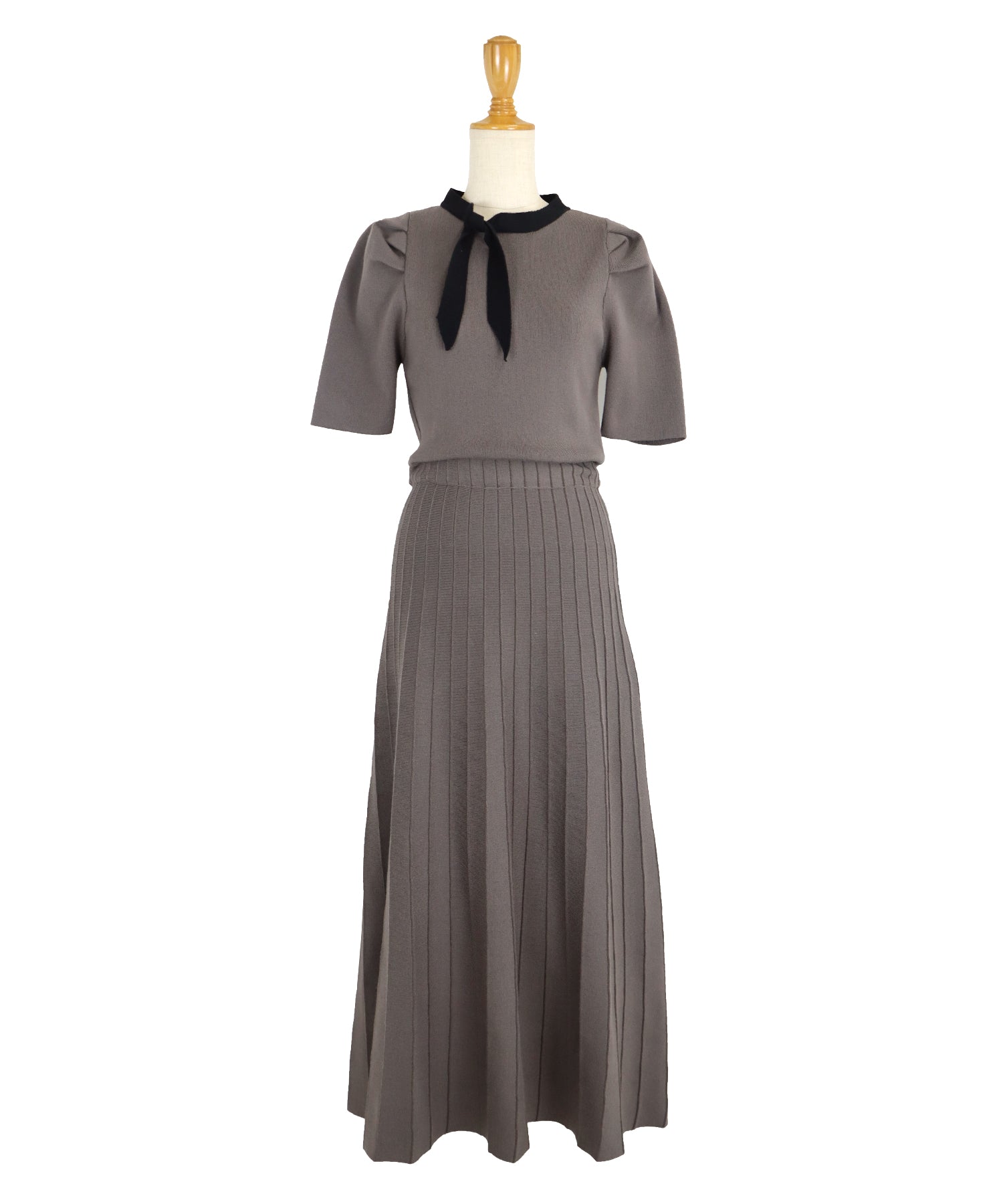 【SALE】配色リボンニットワンピース