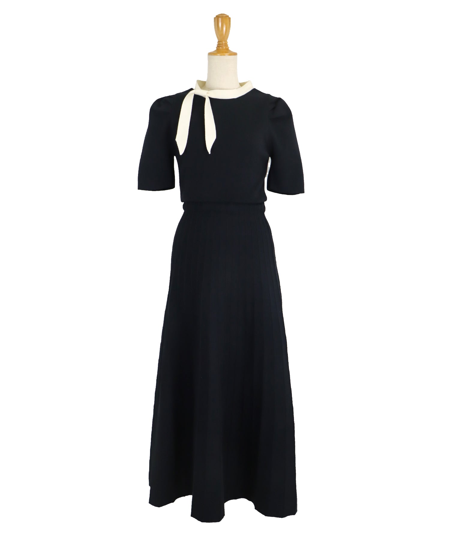 【SALE】配色リボンニットワンピース