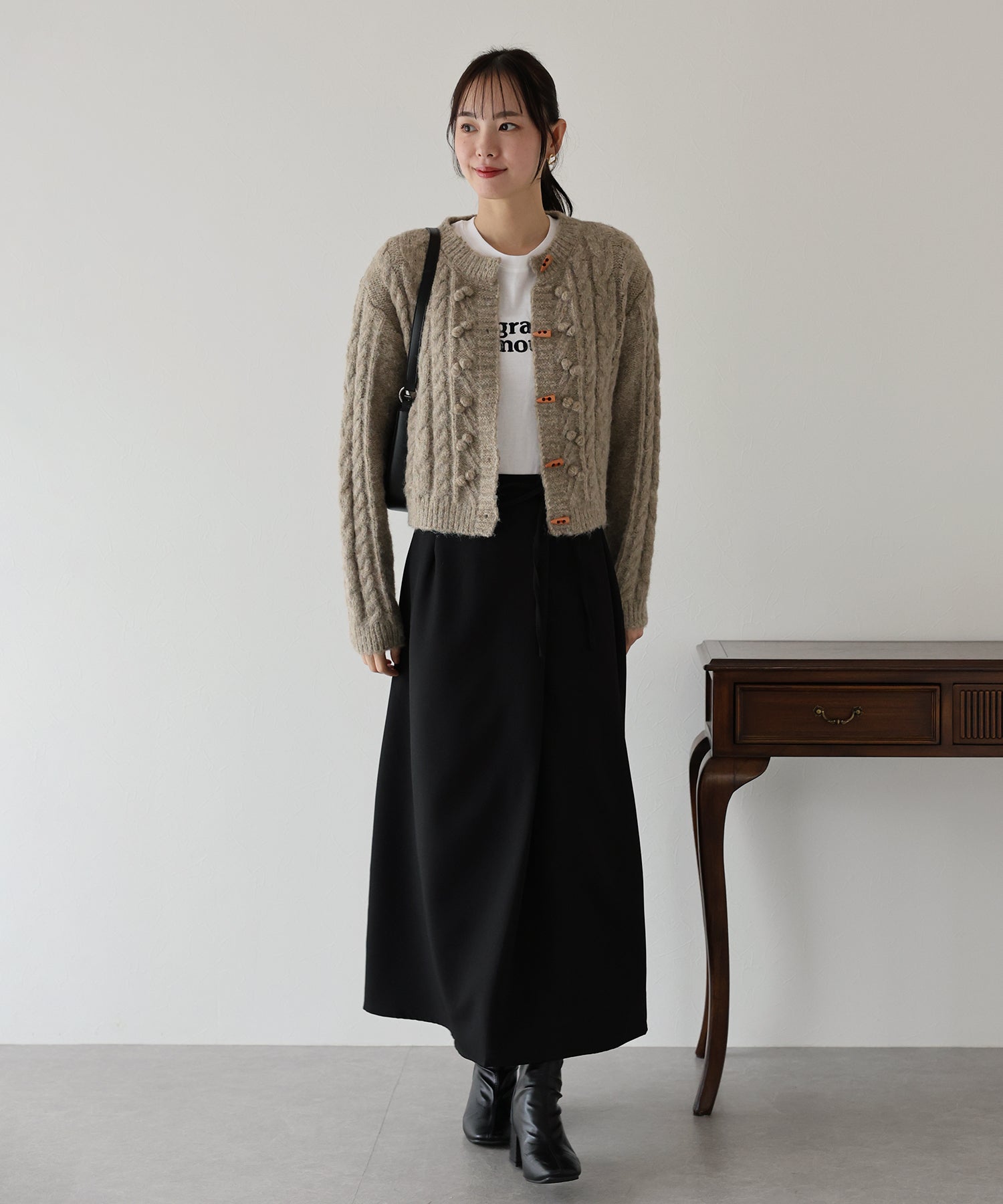 【SALE】サイドリボンIラインスカート