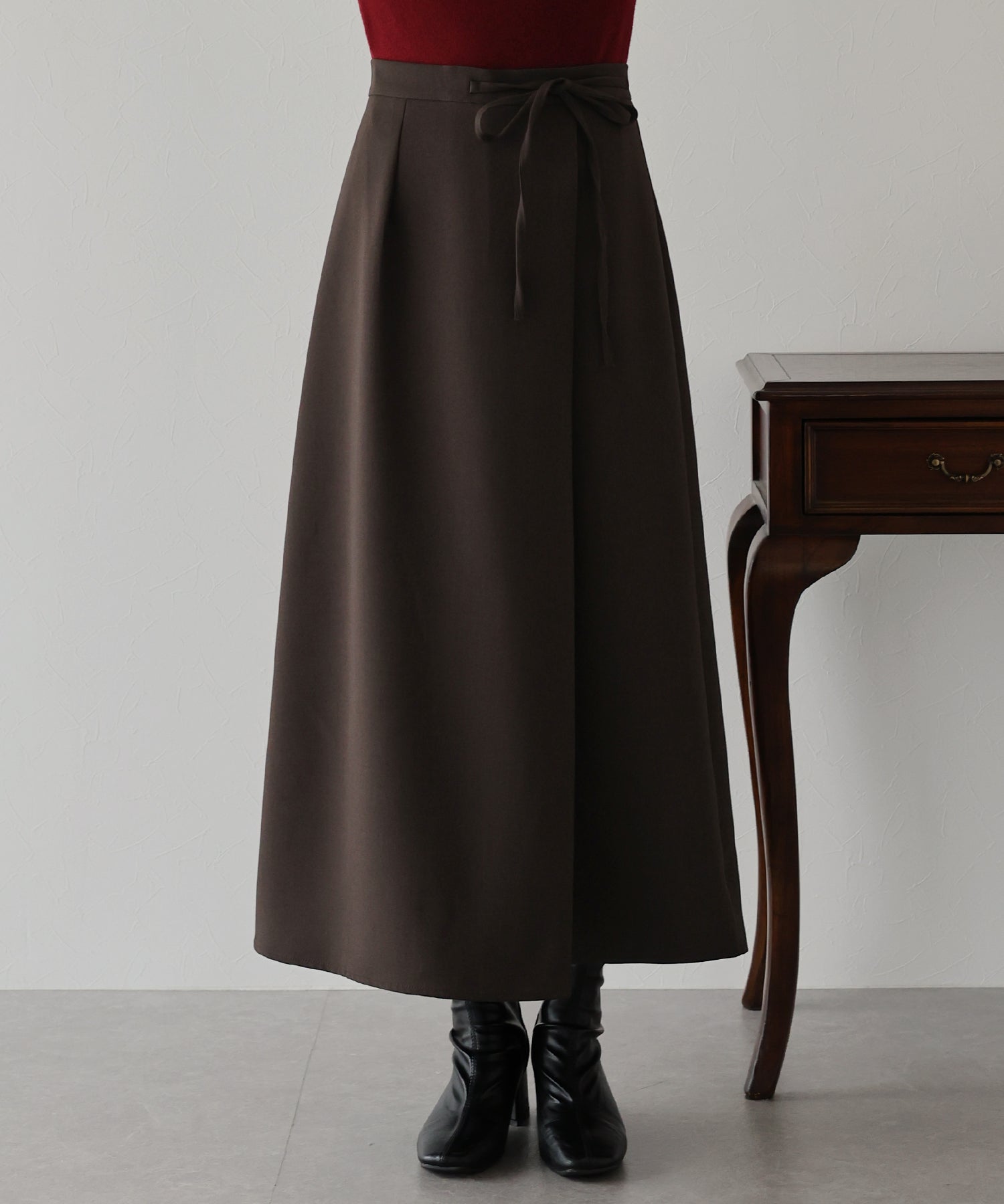 【SALE】サイドリボンIラインスカート