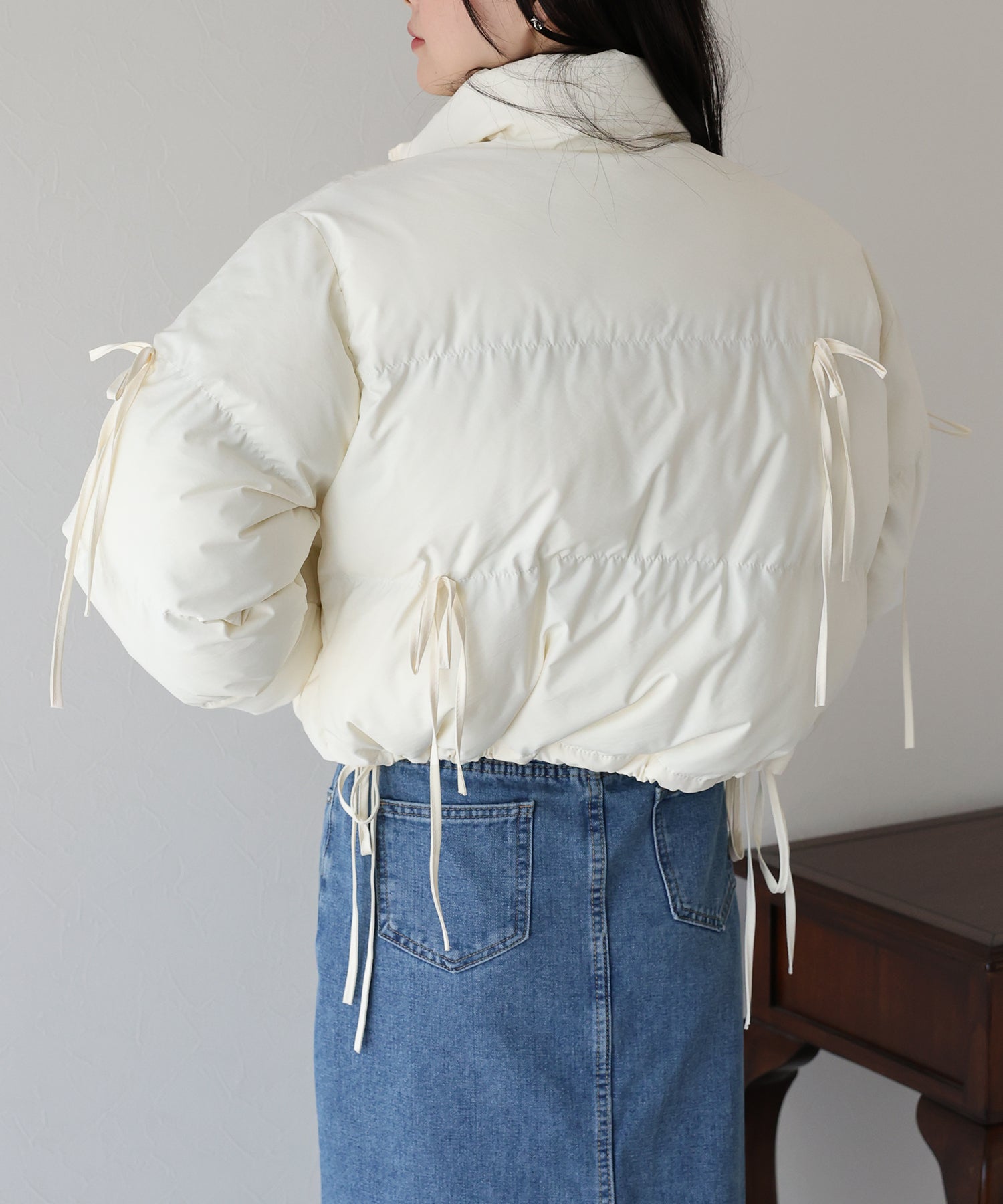 【TIME SALE】リボン付ショートダウン