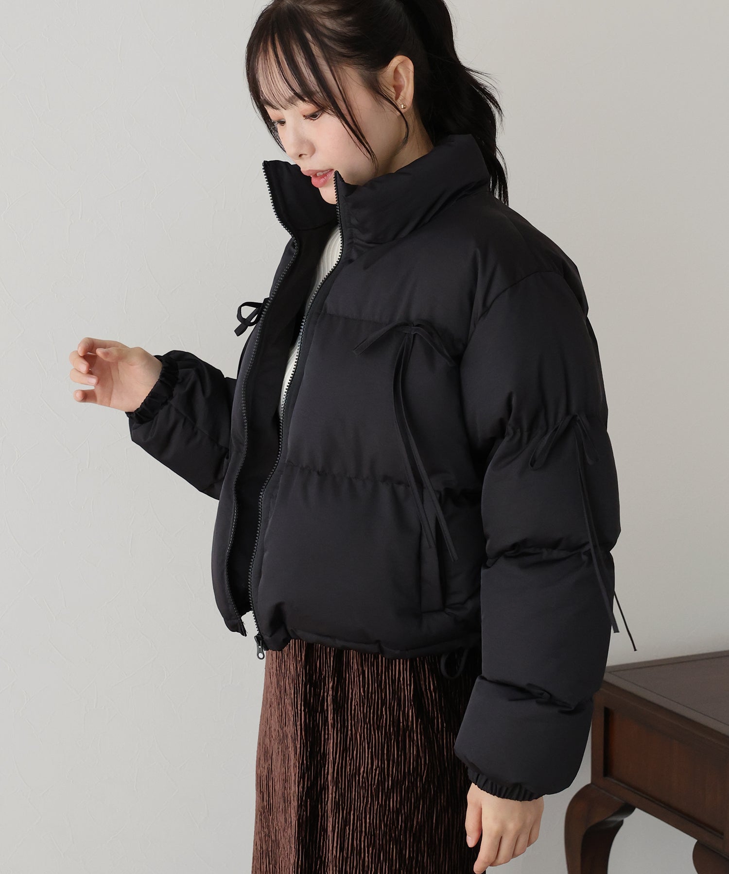 【TIME SALE】リボン付ショートダウン