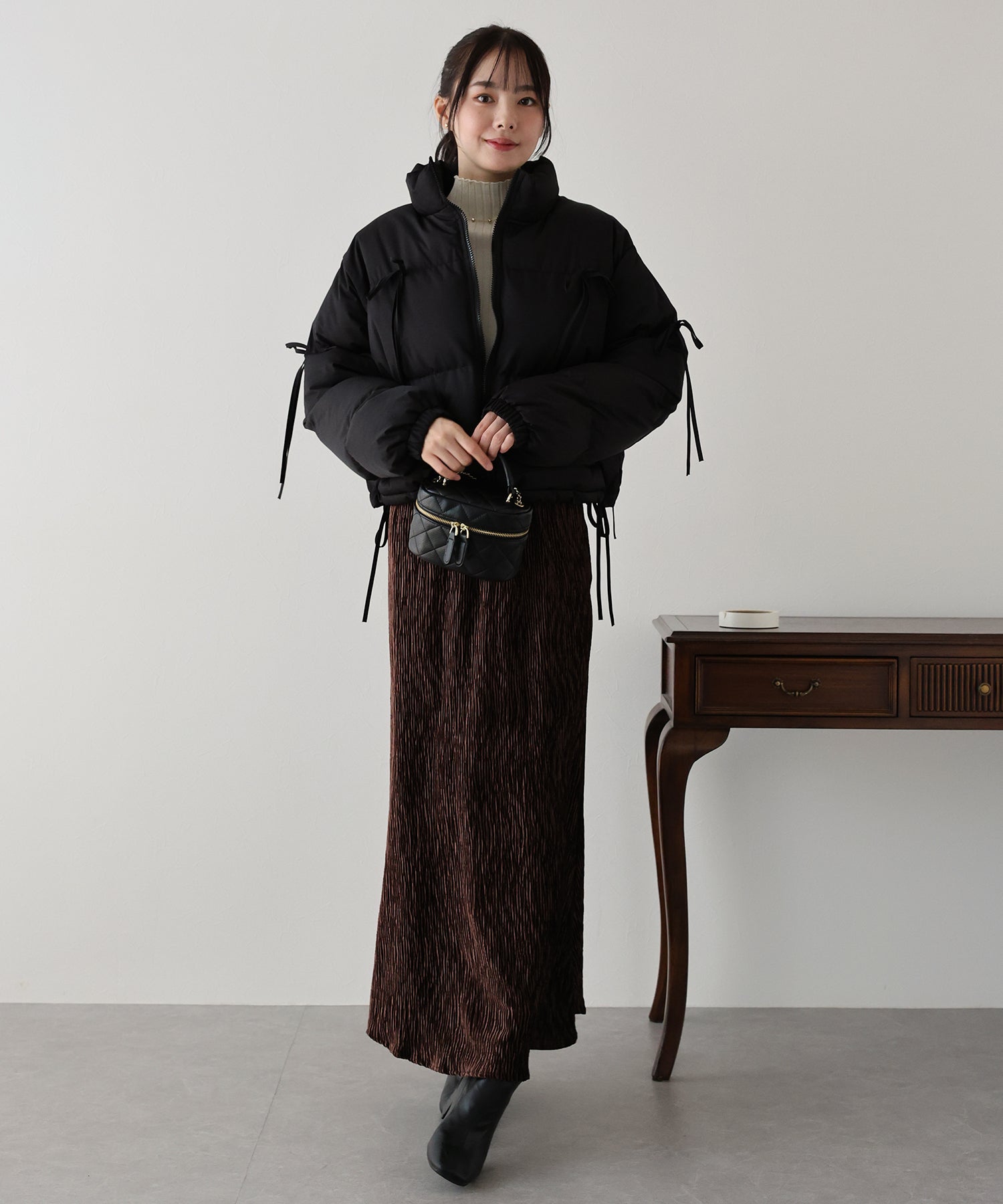 【TIME SALE】リボン付ショートダウン