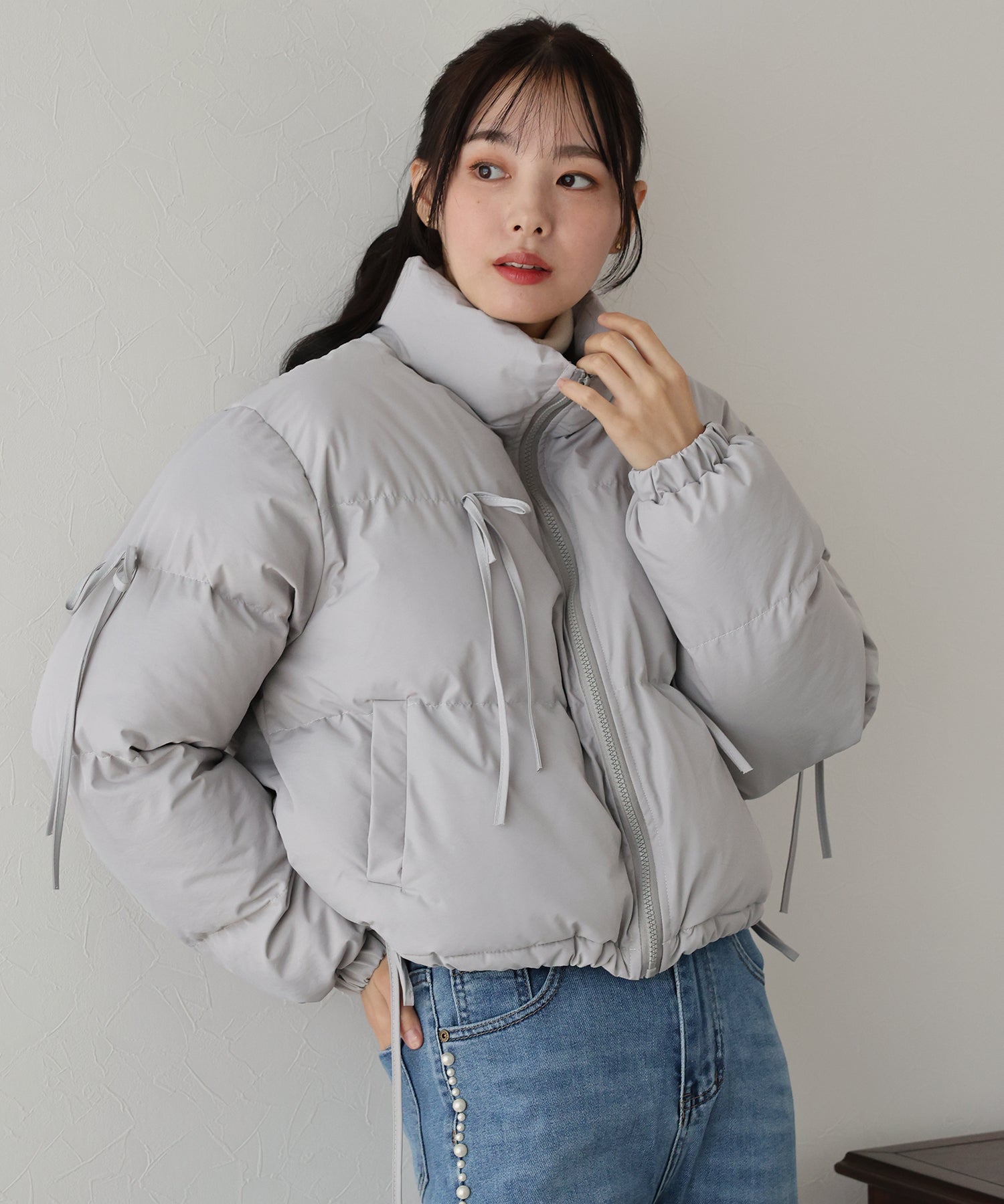 【TIME SALE】リボン付ショートダウン