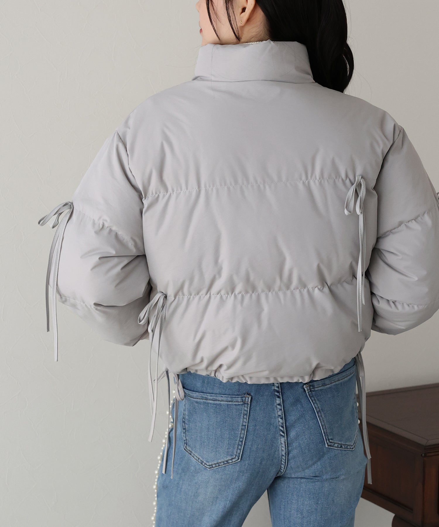 【TIME SALE】リボン付ショートダウン