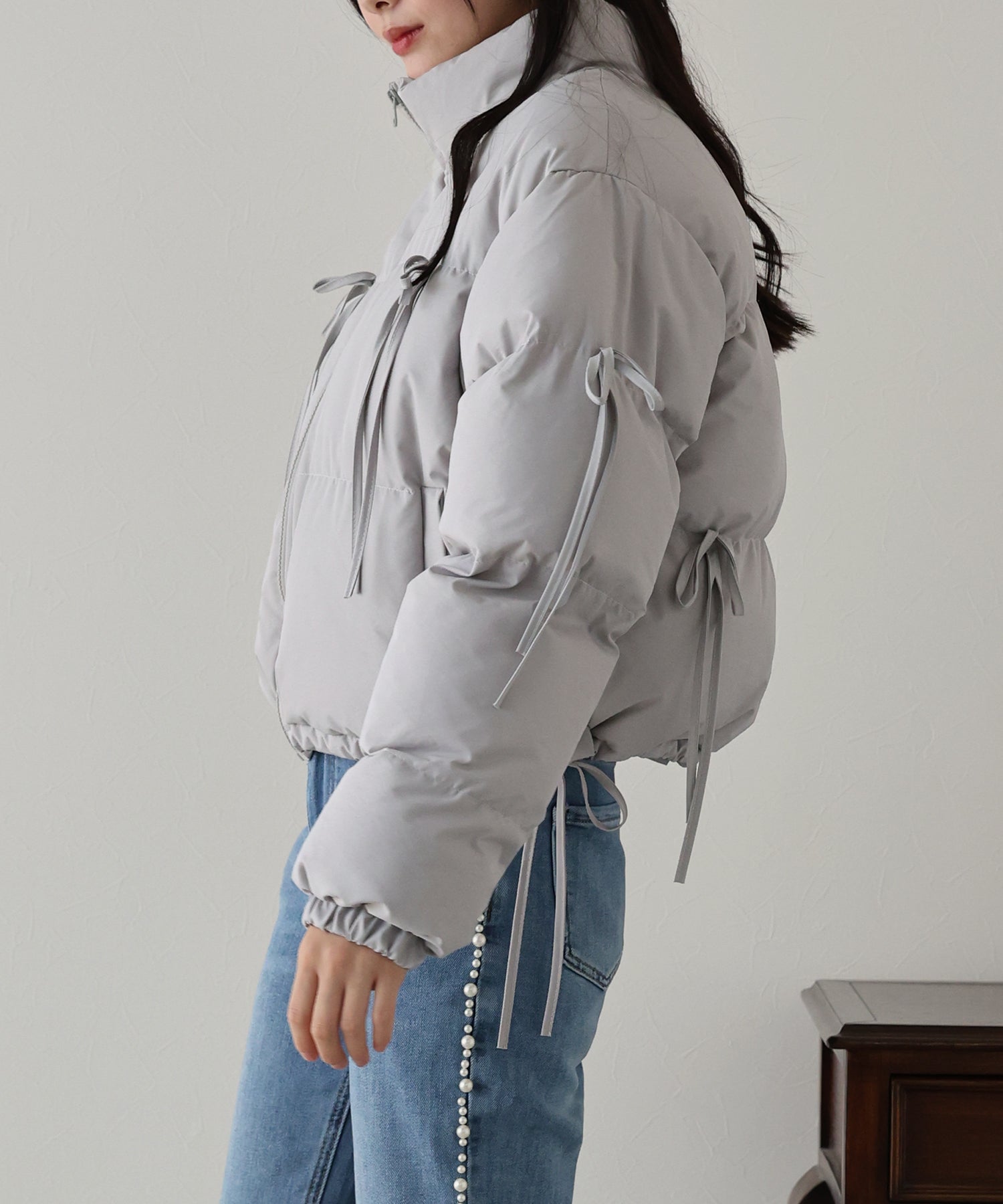 【TIME SALE】リボン付ショートダウン