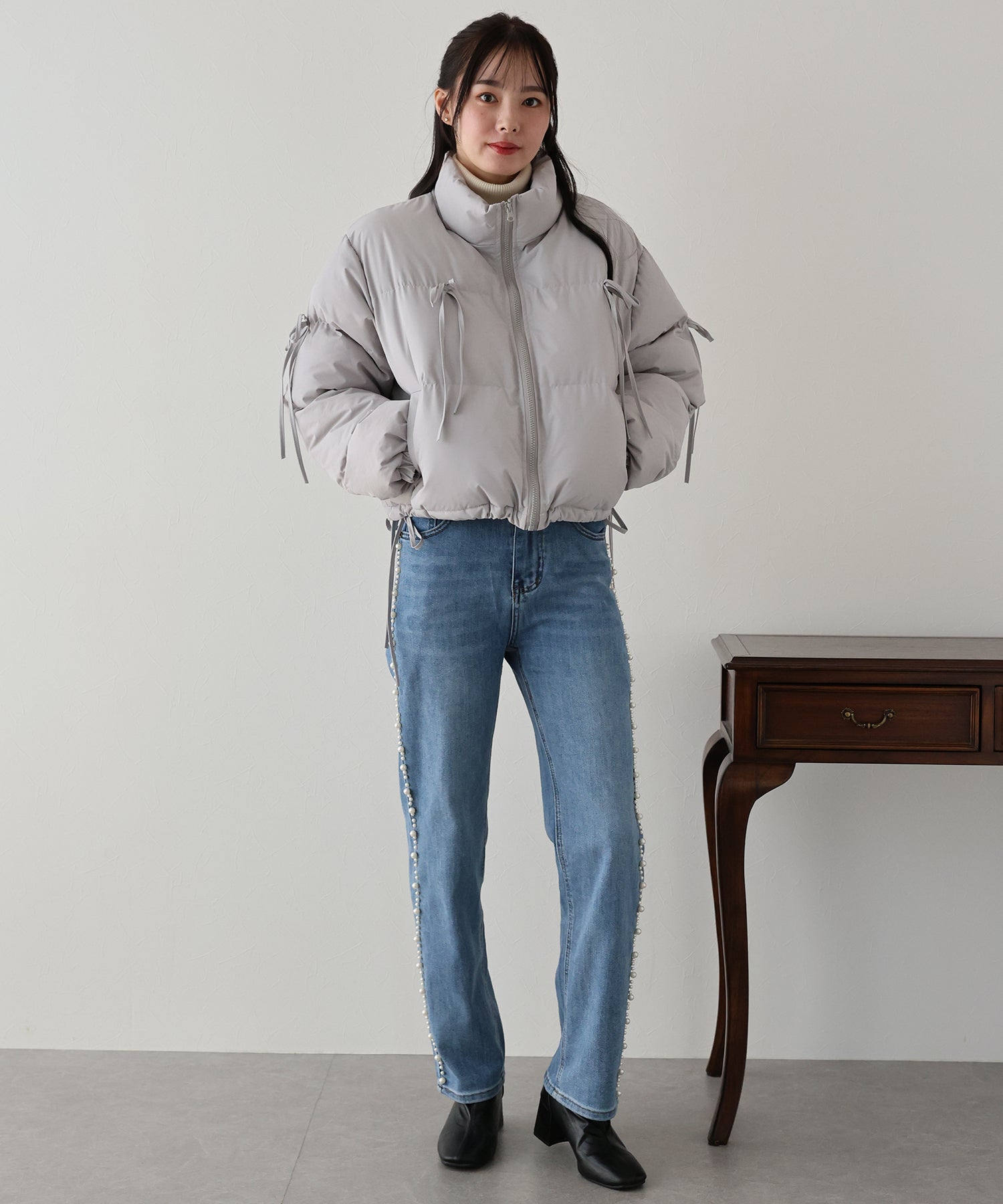 【TIME SALE】リボン付ショートダウン