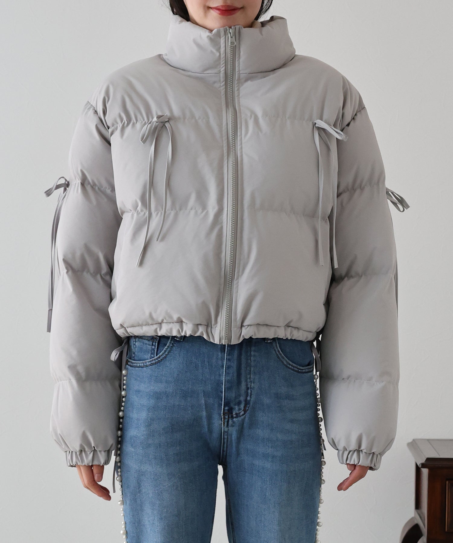 【TIME SALE】リボン付ショートダウン