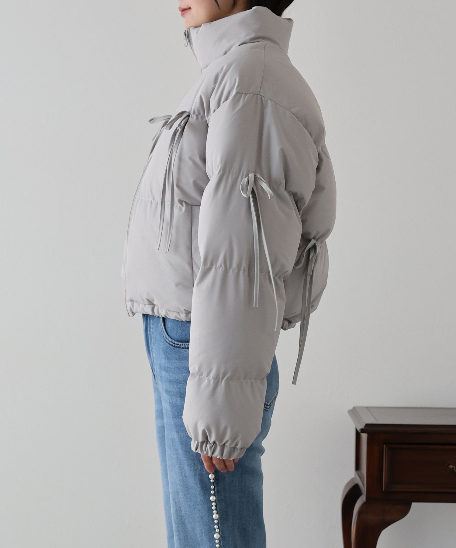 【TIME SALE】リボン付ショートダウン