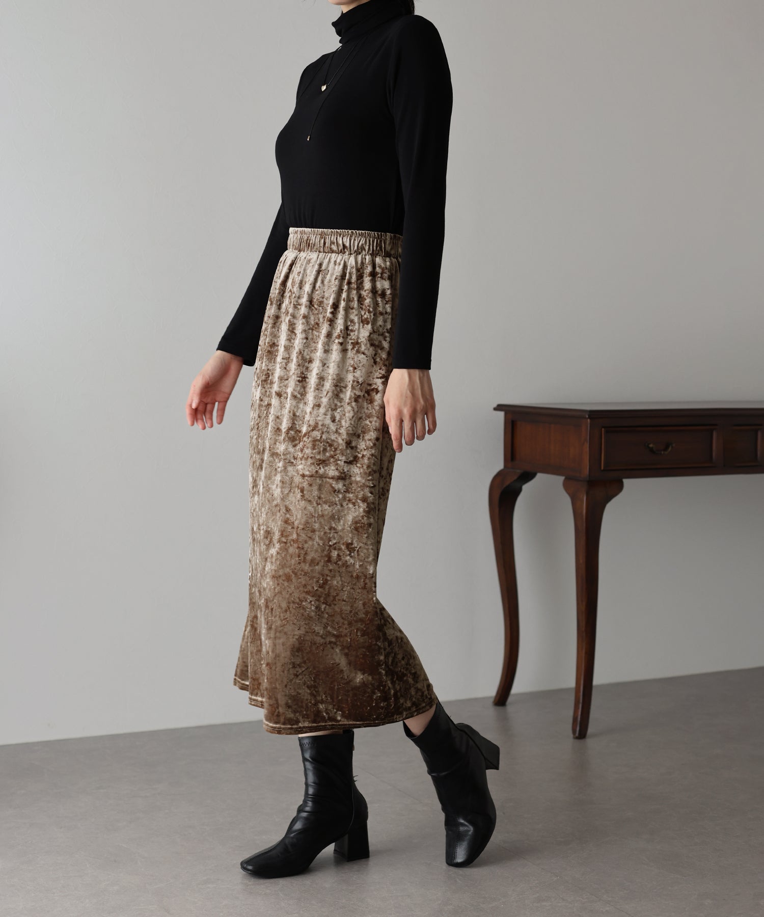 【SALE】クラッシュベロアスカート【ネコポス】