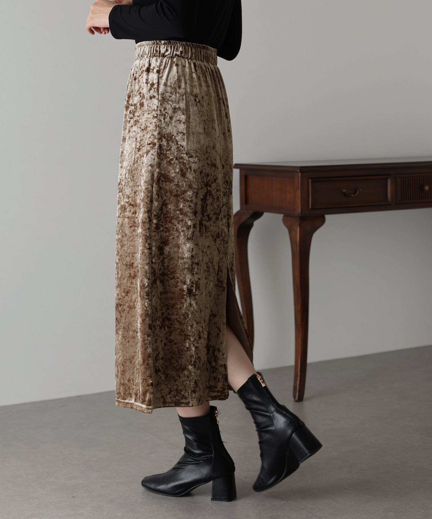 【SALE】クラッシュベロアスカート【ネコポス】