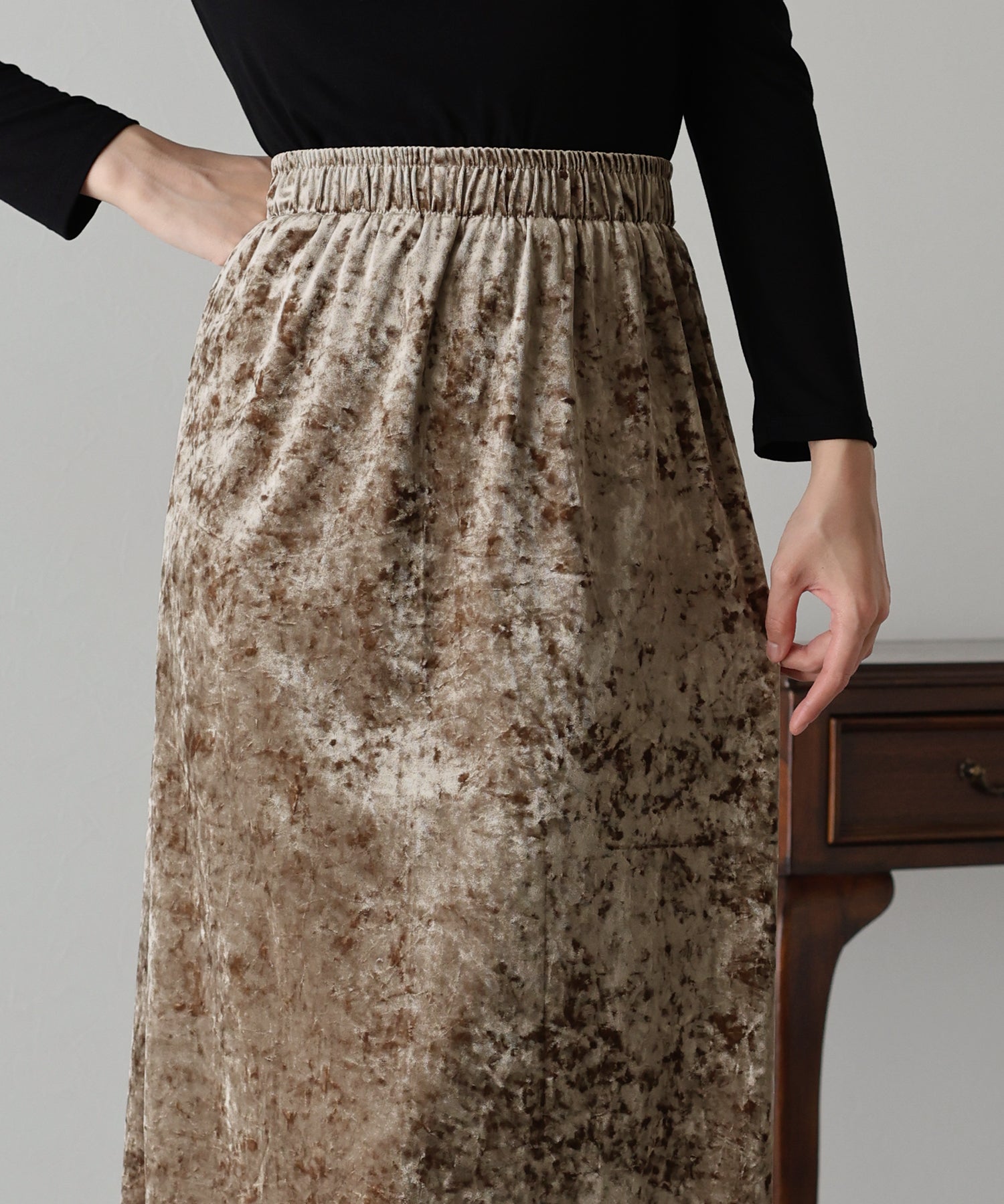 【SALE】クラッシュベロアスカート【ネコポス】