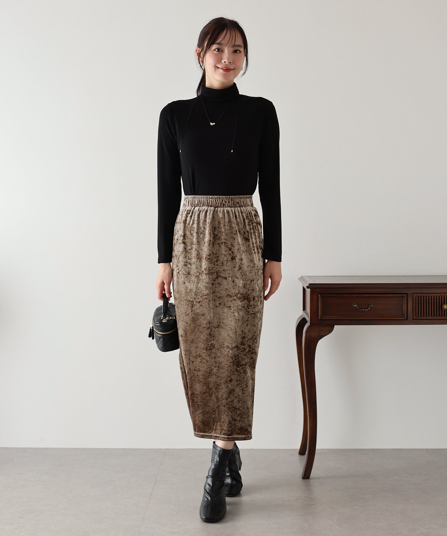 【SALE】クラッシュベロアスカート【ネコポス】